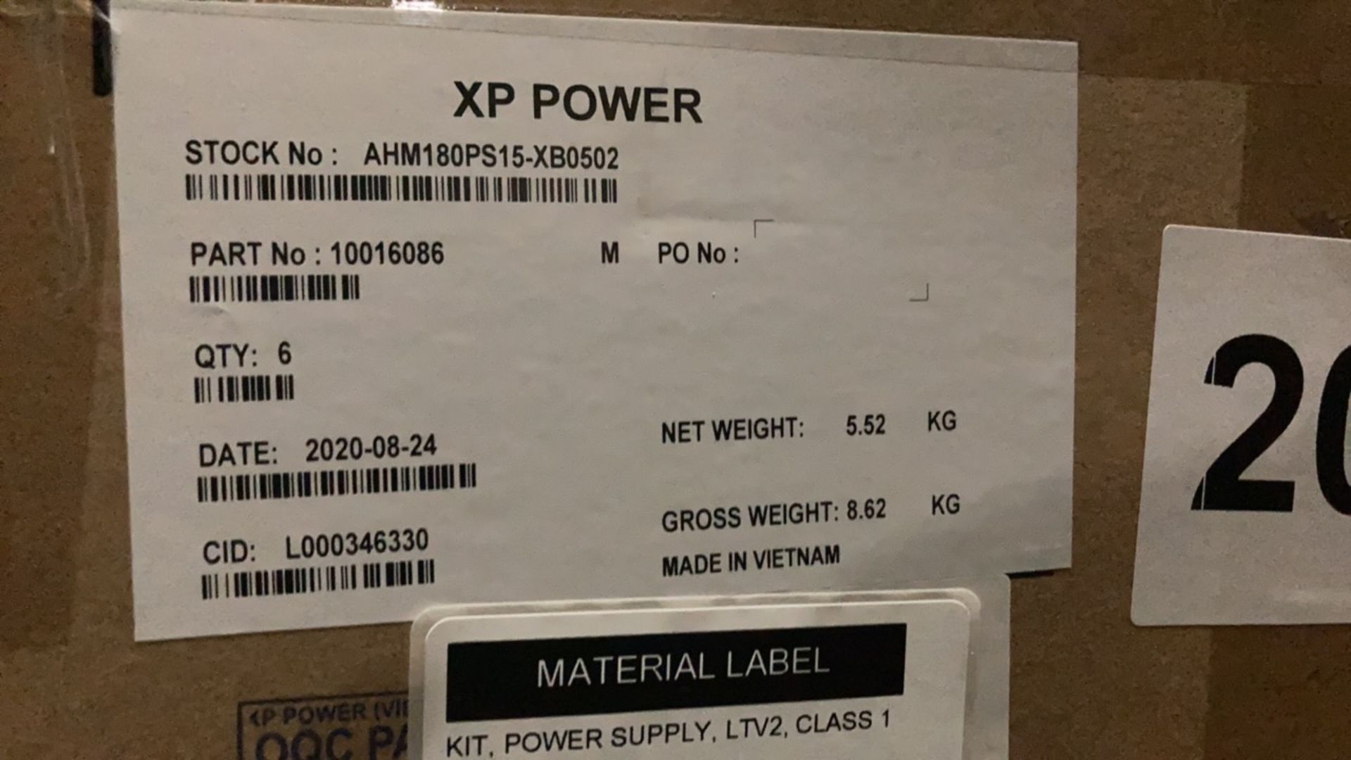 XP POWER 26622-001, REV. E, PALLET OF POWER SUPPLY KITS FOR LTV2 VENTILATOR, QTY. 120, LOC D2 - Image 4 of 6