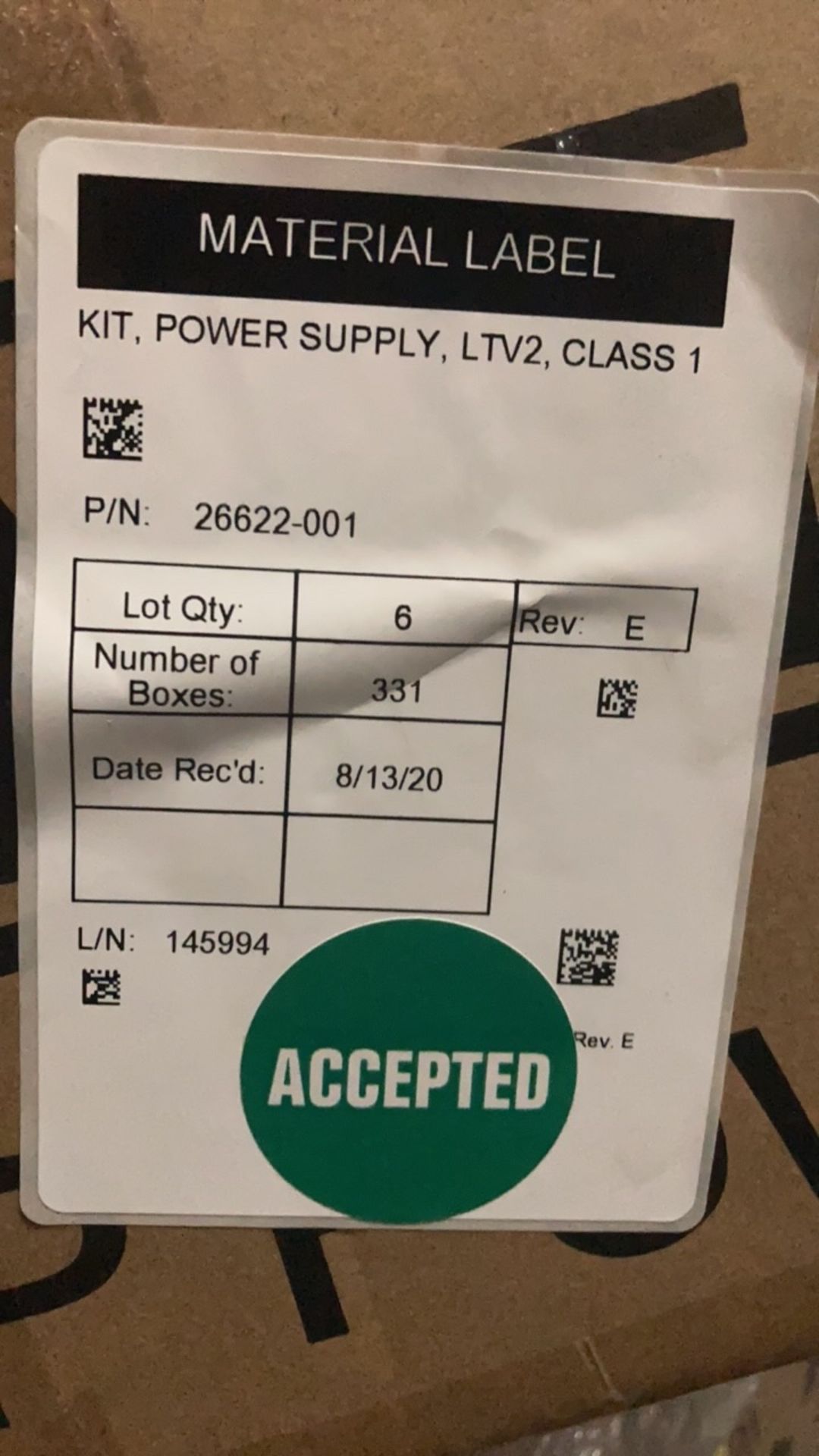 XP POWER 26622-001, REV. E, PALLET OF POWER SUPPLY KITS FOR LTV2 VENTILATOR, QTY. 120, LOC E3 - Image 5 of 6