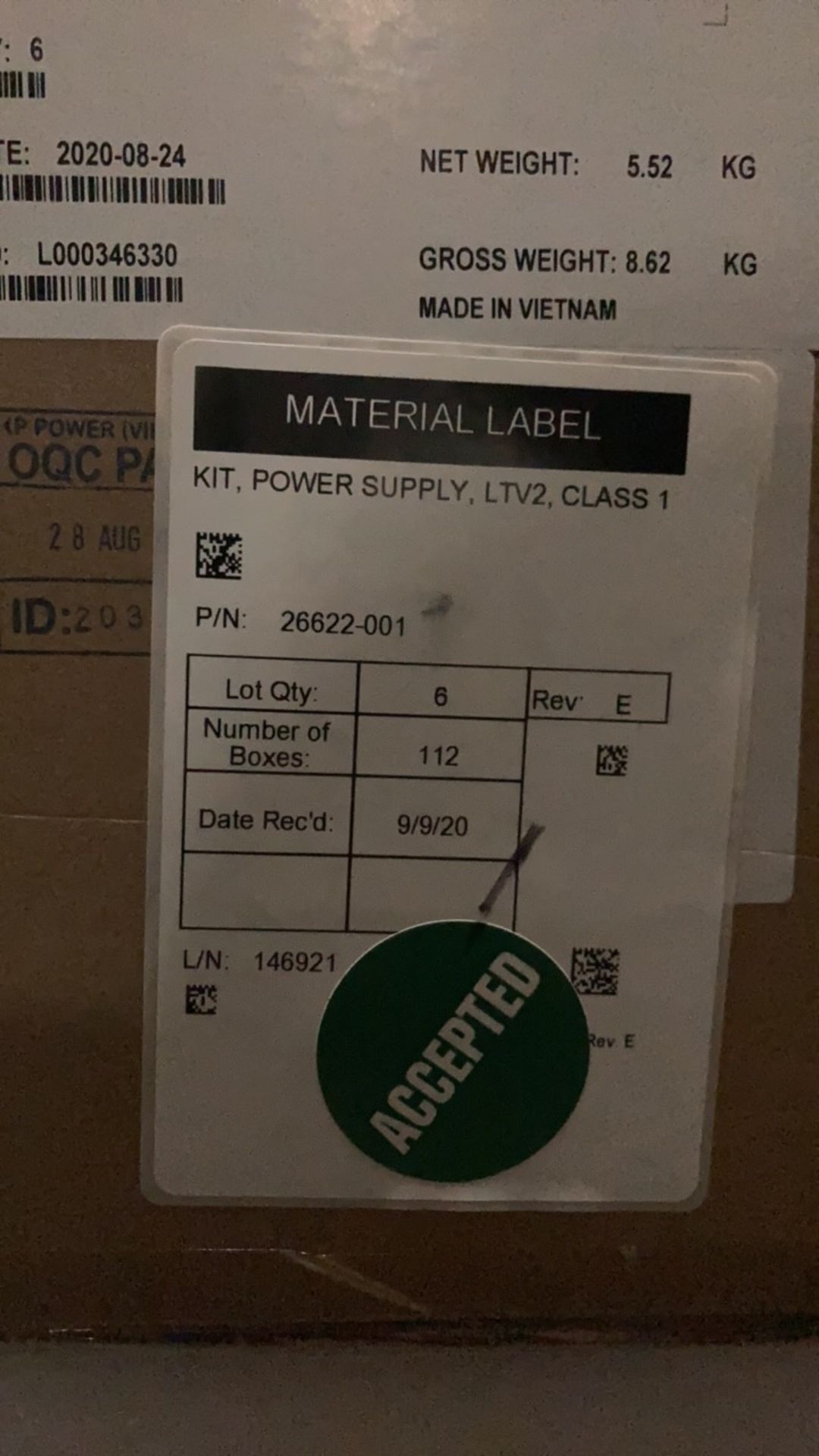 XP POWER 26622-001, REV. E, PALLET OF POWER SUPPLY KITS FOR LTV2 VENTILATOR, QTY. 120, LOC E2 - Image 5 of 6