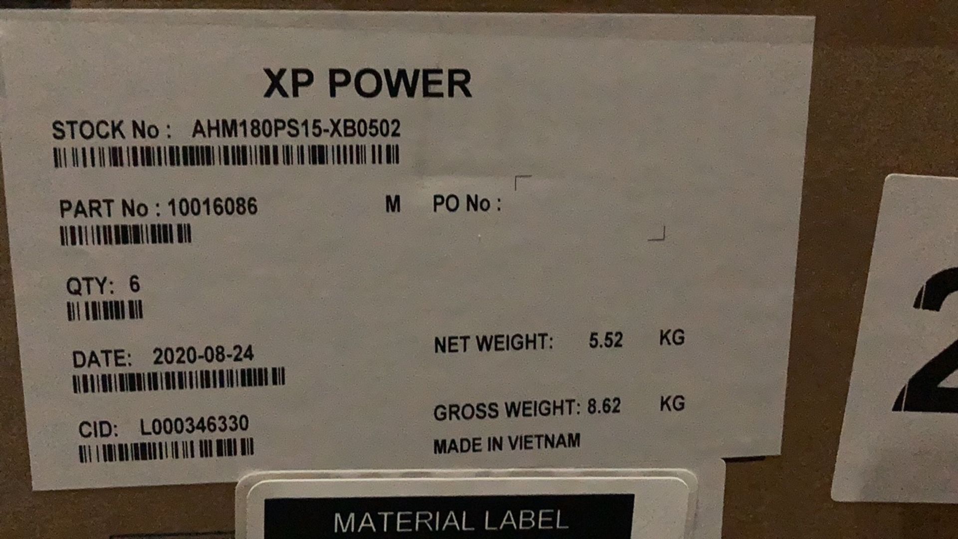 XP POWER 26622-001, REV. E, PALLET OF POWER SUPPLY KITS FOR LTV2 VENTILATOR, QTY. 120, LOC E3 - Image 4 of 6