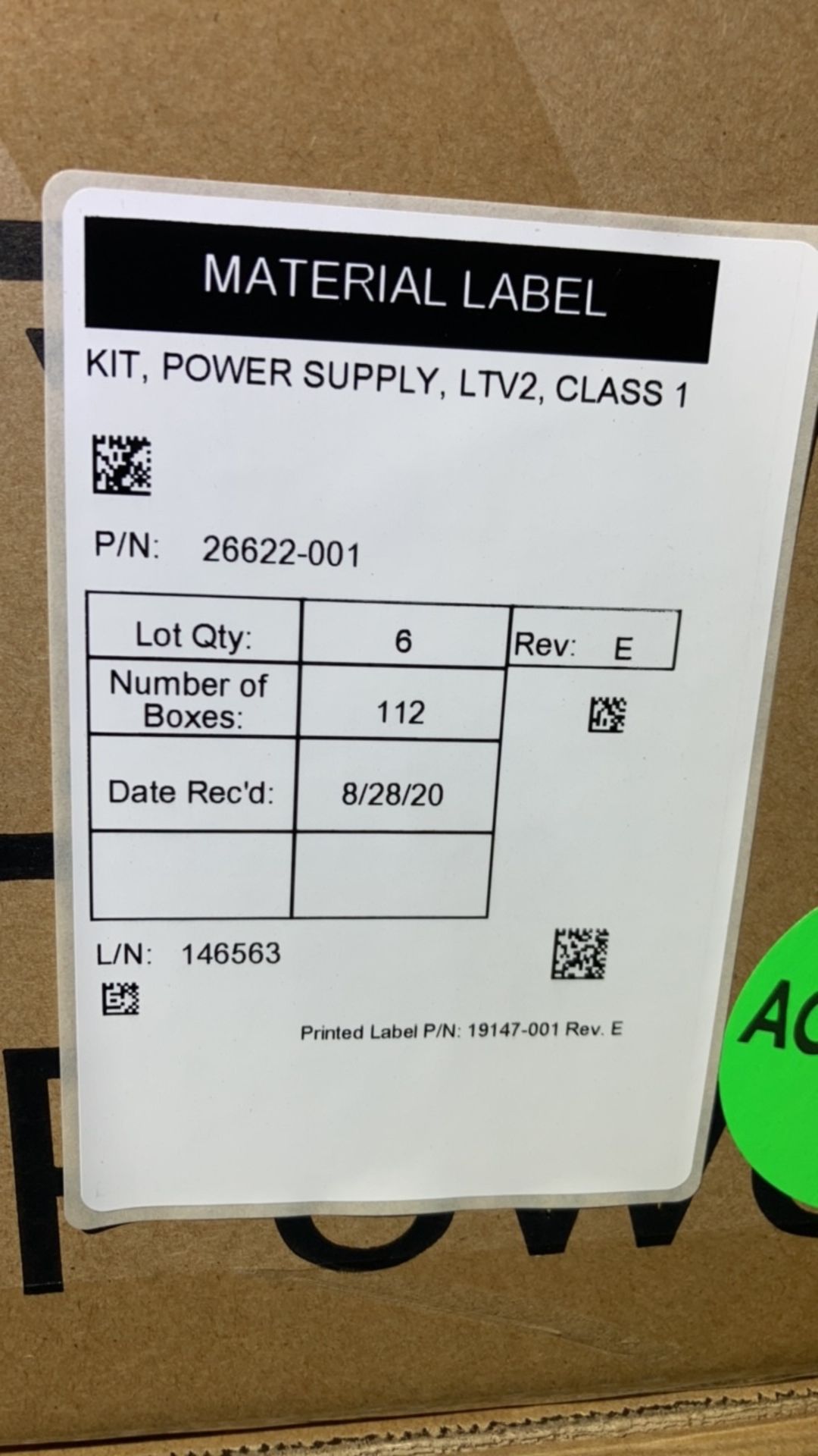 XP POWER 26622-001, REV. E, PALLET OF POWER SUPPLY KITS FOR LTV2 VENTILATOR, QTY. 120, LOC E3 - Image 3 of 5