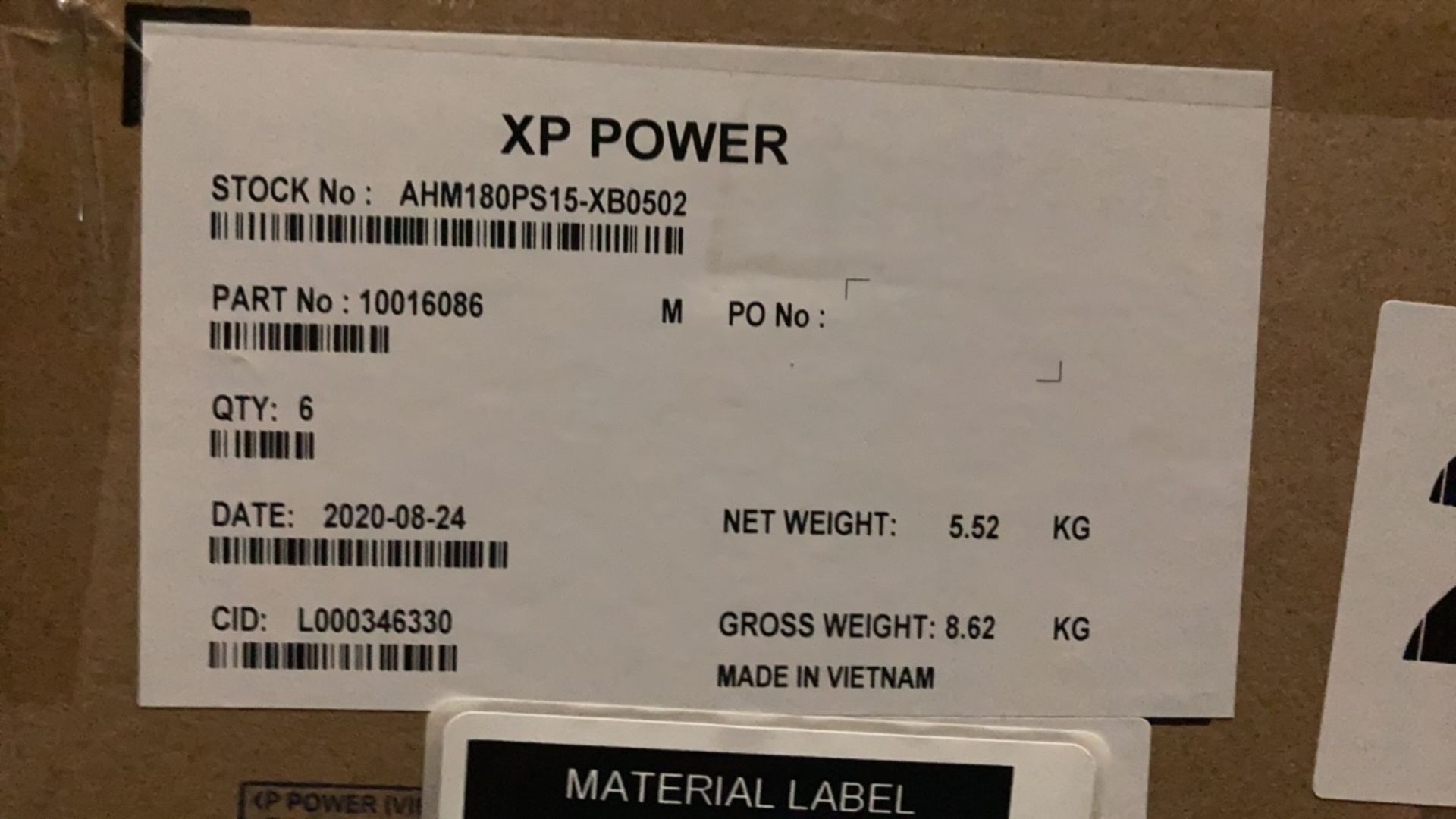 XP POWER 26622-001, REV. E, PALLET OF POWER SUPPLY KITS FOR LTV2 VENTILATOR, QTY. 120, LOC D5 - Image 4 of 6