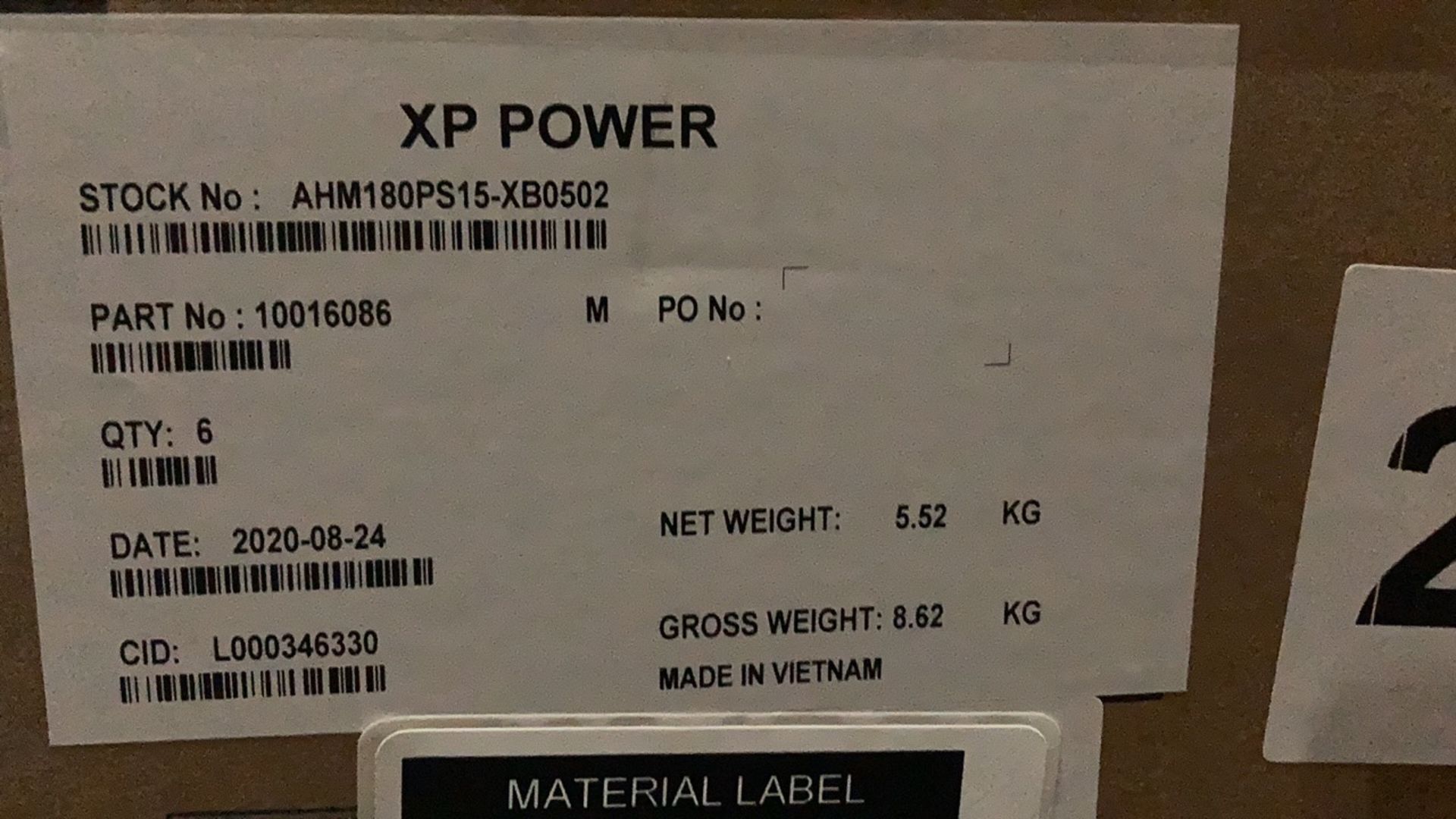 XP POWER 26622-001, REV. E, PALLET OF POWER SUPPLY KITS FOR LTV2 VENTILATOR, QTY. 120, LOC D2 - Image 4 of 6