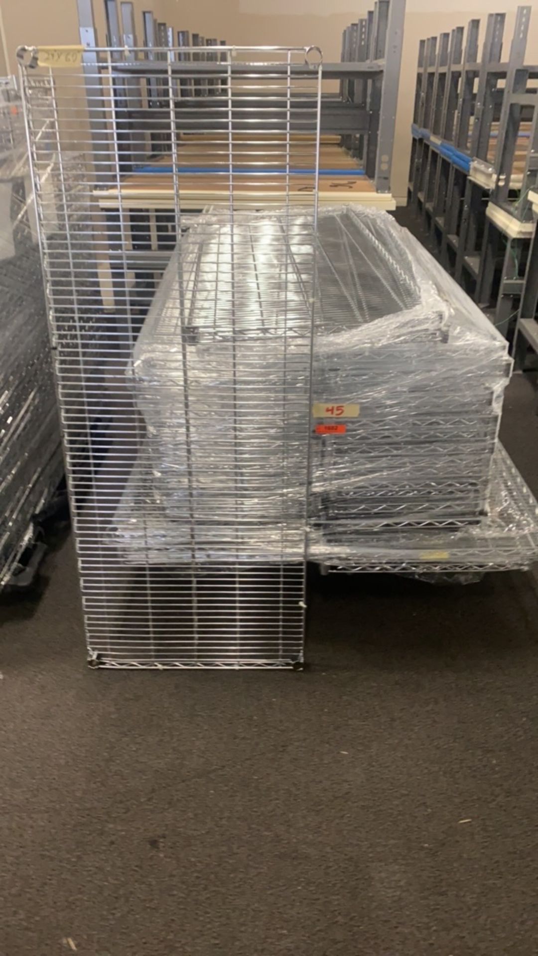PALLET OF 45 WIRE SHELVES