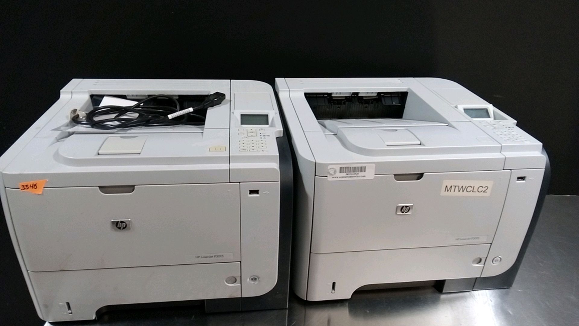 LOT OF 2 HP P3015 PRINTERS LOCATED AT: 2440 GREENLEAF AVE, ELK GROVE VILLAGE IL