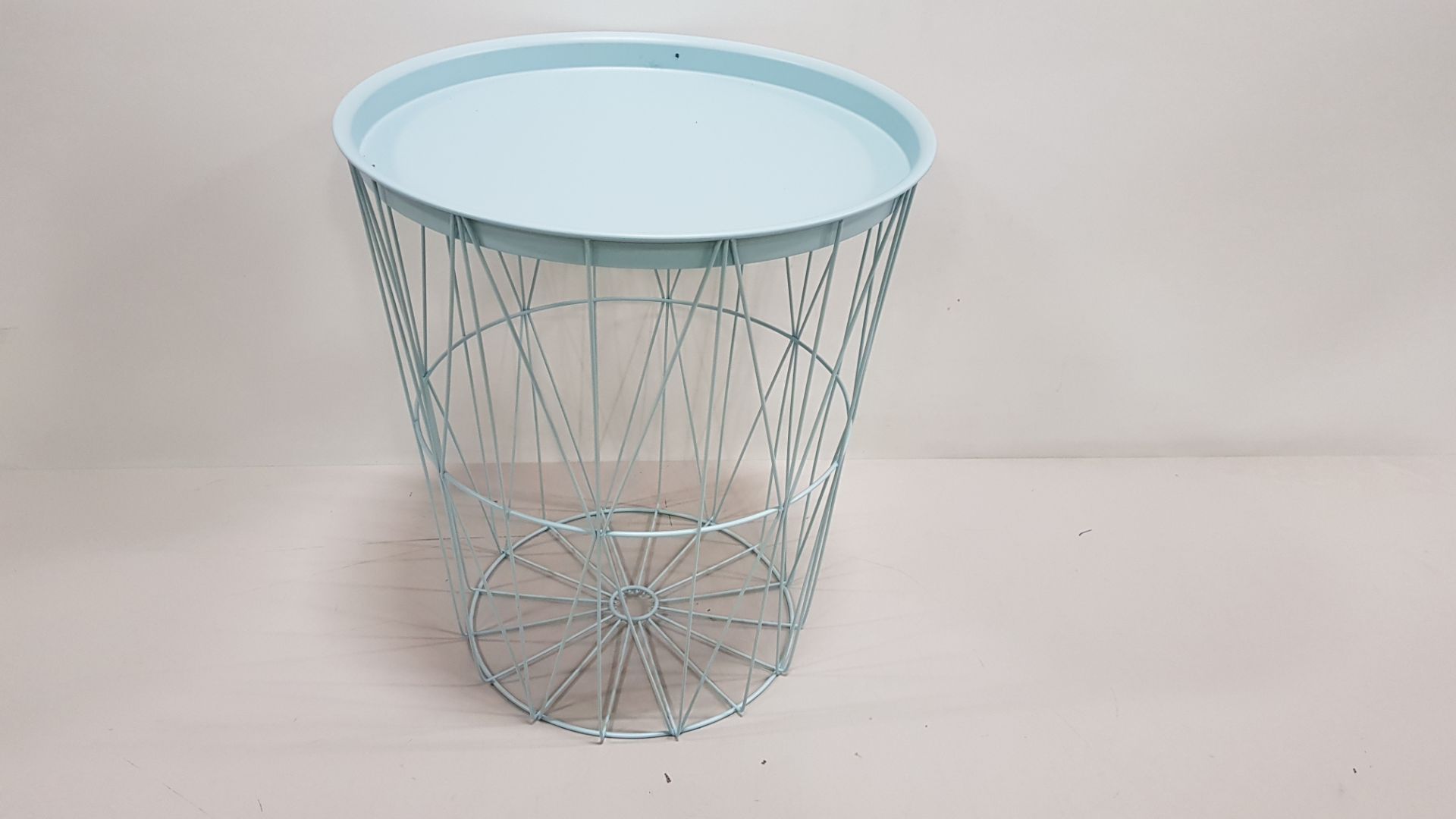 20 X BRAND NEW T-WIRE ROUND STORAGE BASKET IN BLUE