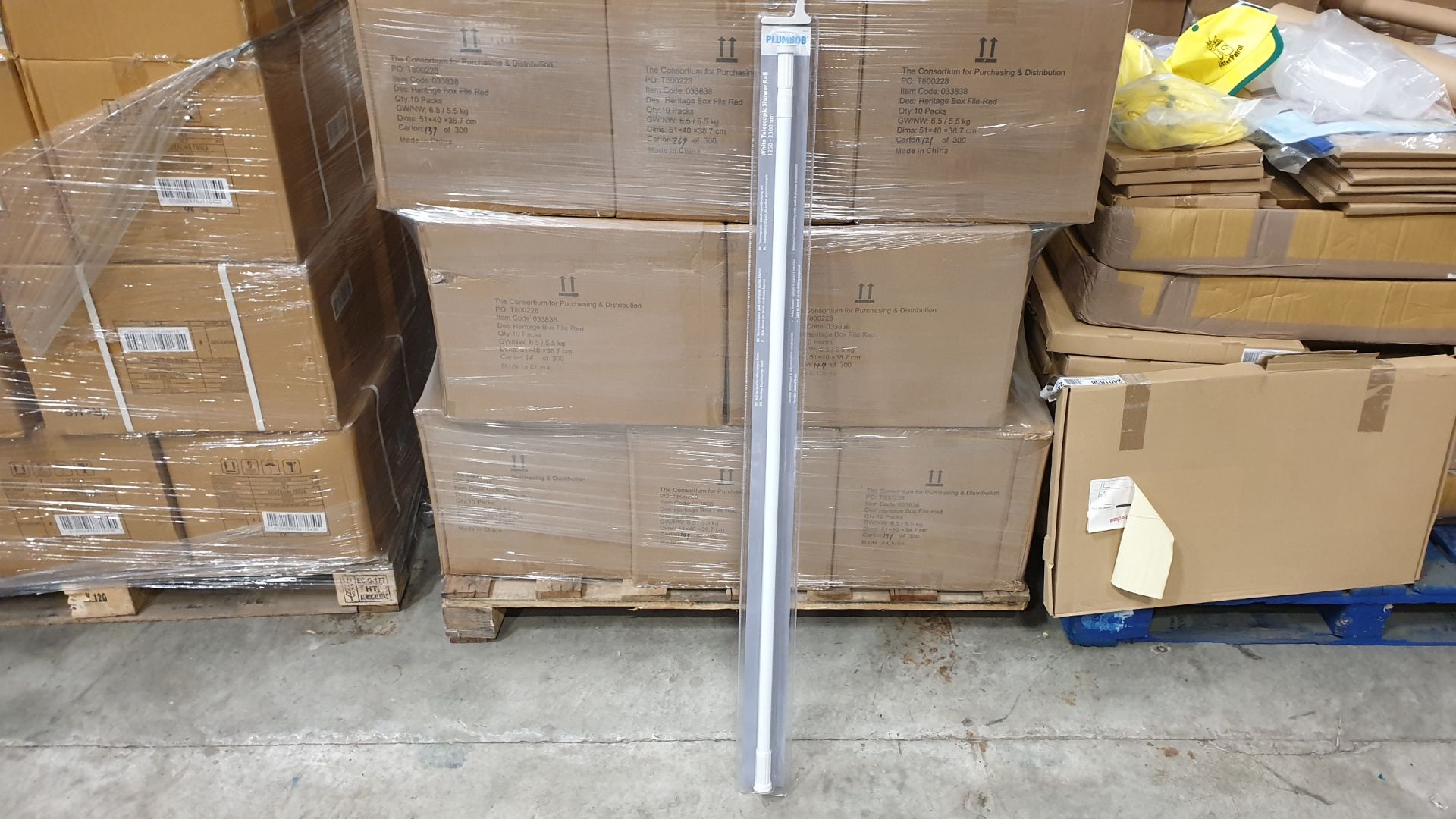 20 X BRAND NEW WHITE TELESCOPIC SHOWER RAILS 1250-2300 MM (PROD CODE 922551) RRP £8.02 EACH (EXC