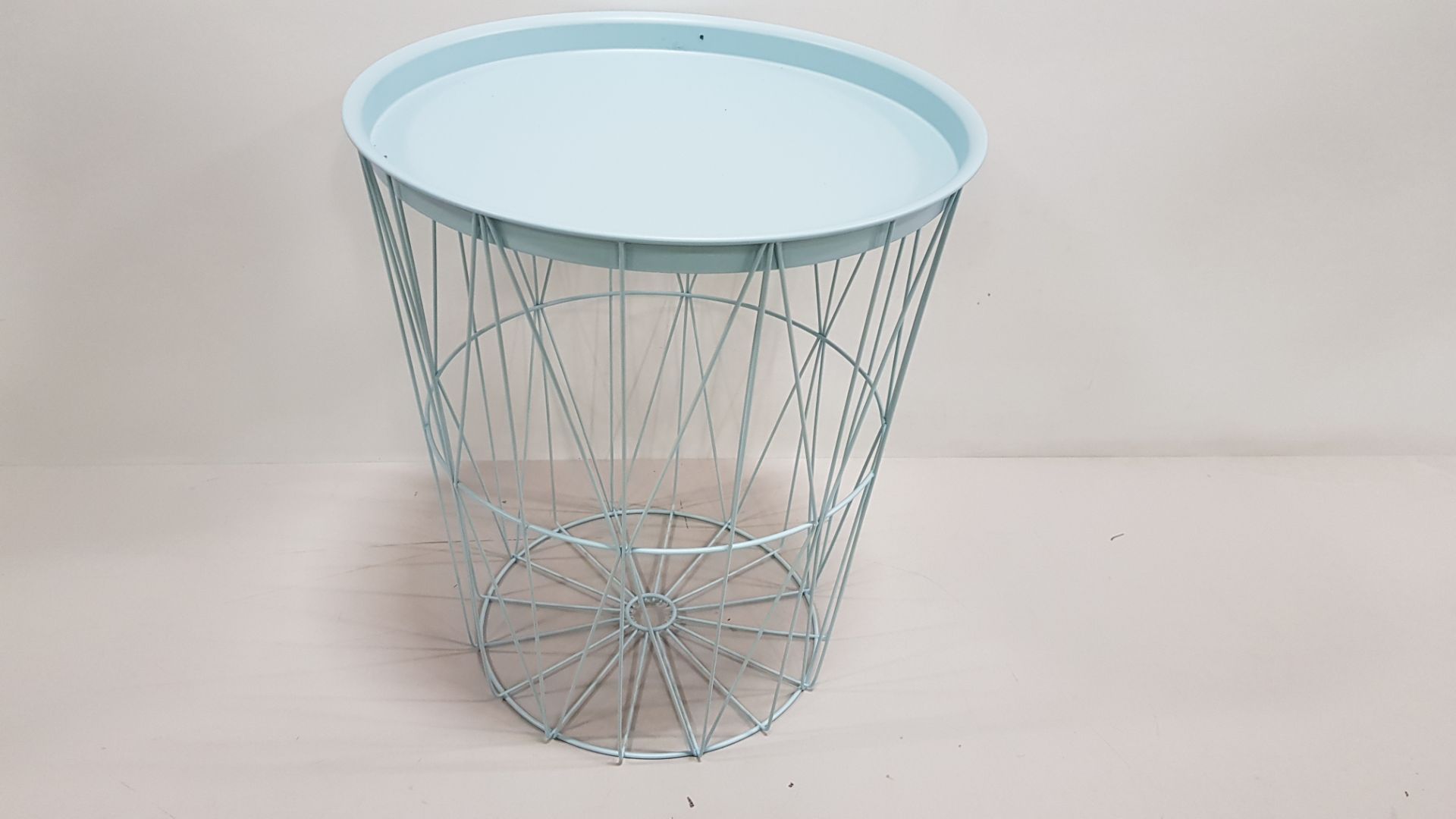 20 X BRAND NEW T-WIRE ROUND STORAGE BASKET IN BLUE