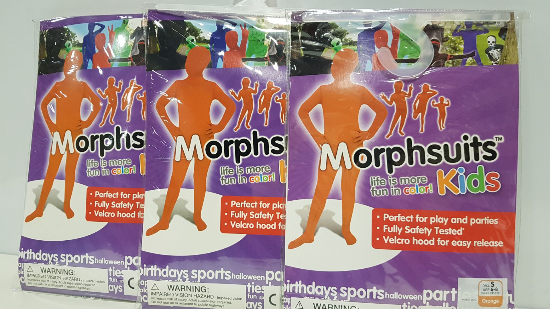25 X BRAND NEW KIDS ORANGE MORPHSUITS (PICK LOOSE FROM ONE BOX)