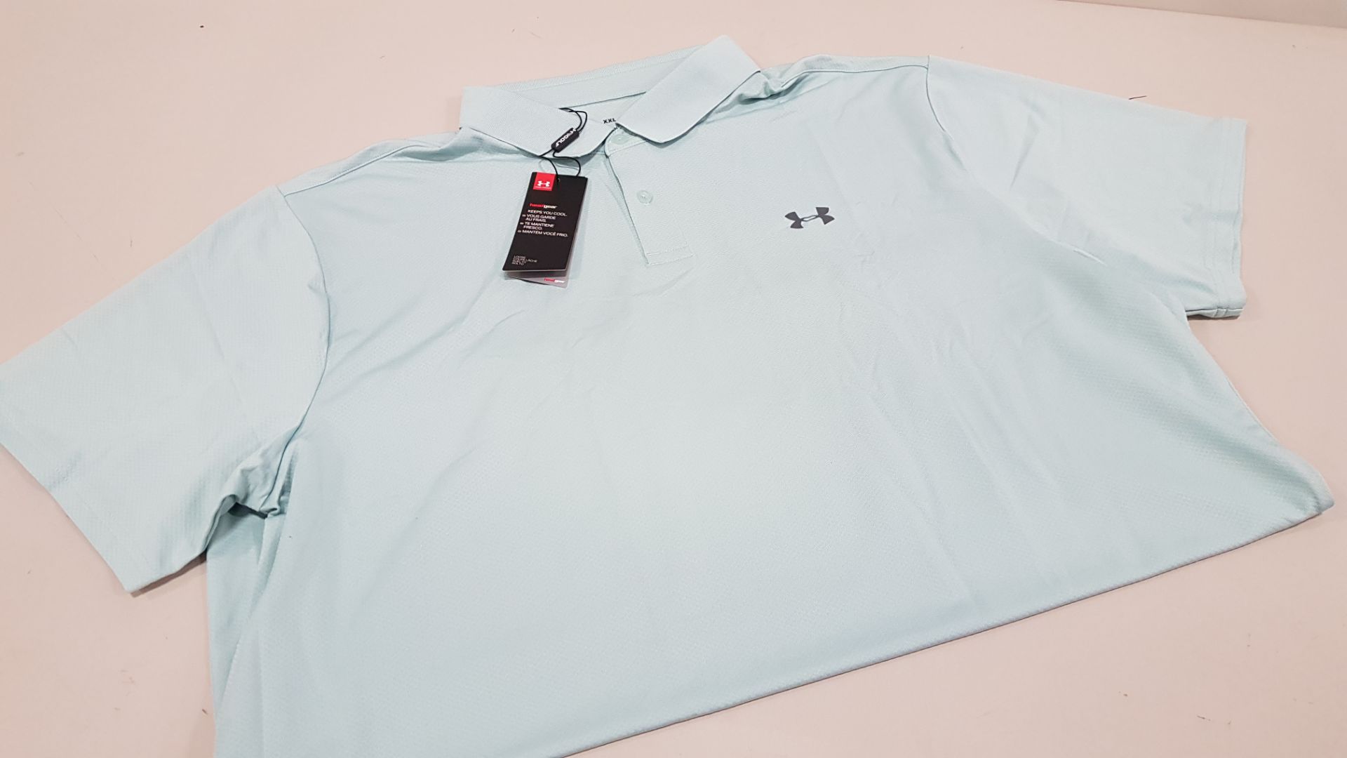 15 X BRAND NEW UNDER ARMOUR BAGGED PERFORM POLO IN ENAMEL BLUE (VARIOUS SIZES M - 2XL) - PICK