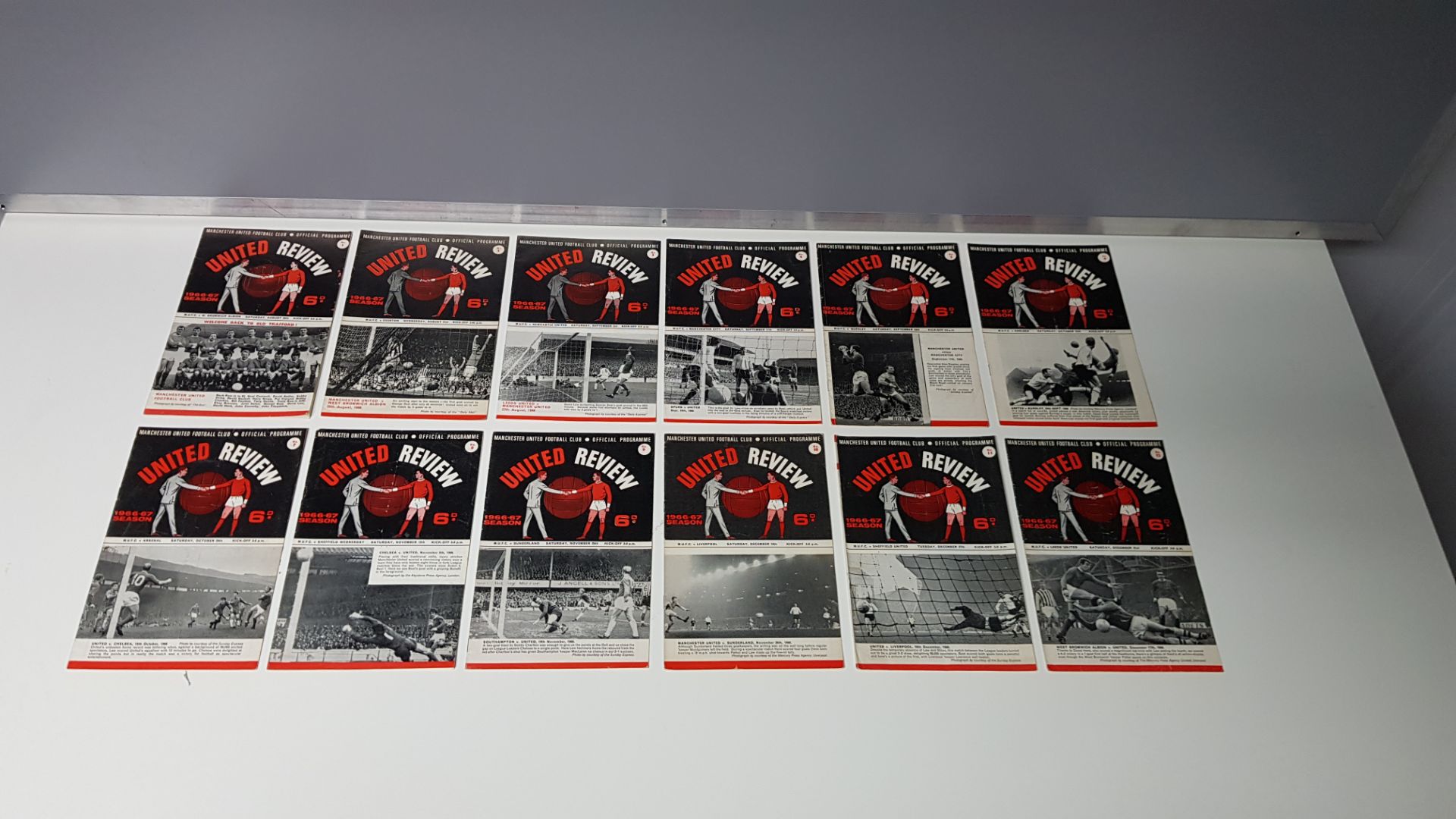 COMPLETE COLLECTION OF MANCHESTER UNITED HOME GAME PROGRAMMES FROM THE 1966/1967 SEASON. RANGING - Image 2 of 3