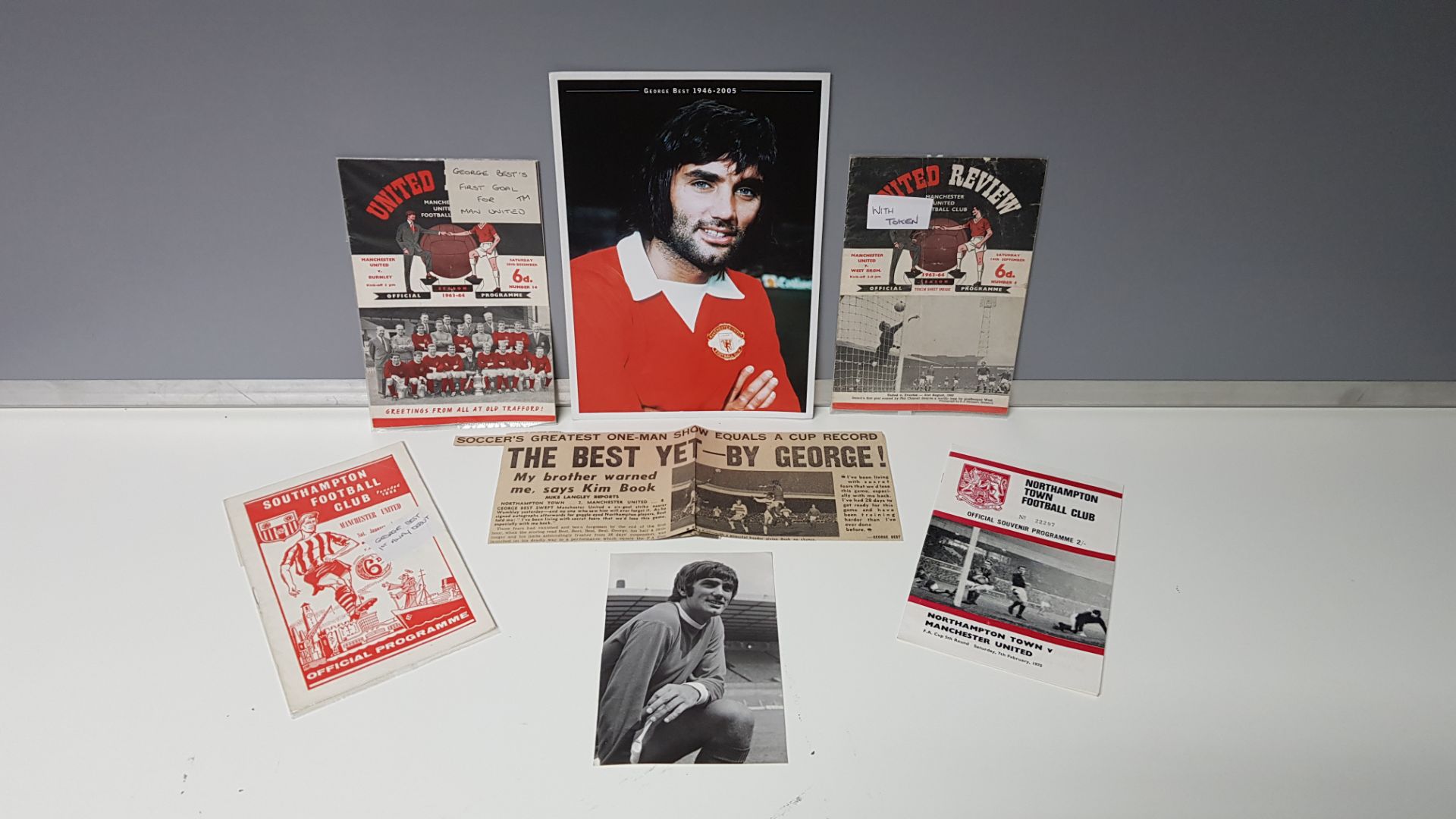 4 X ORIGINAL PROGRAMMES HONOURING GEORGE BEST TO INCLUDE - 1 X (MAN UTD VS WEST BROM 14TH SEPT