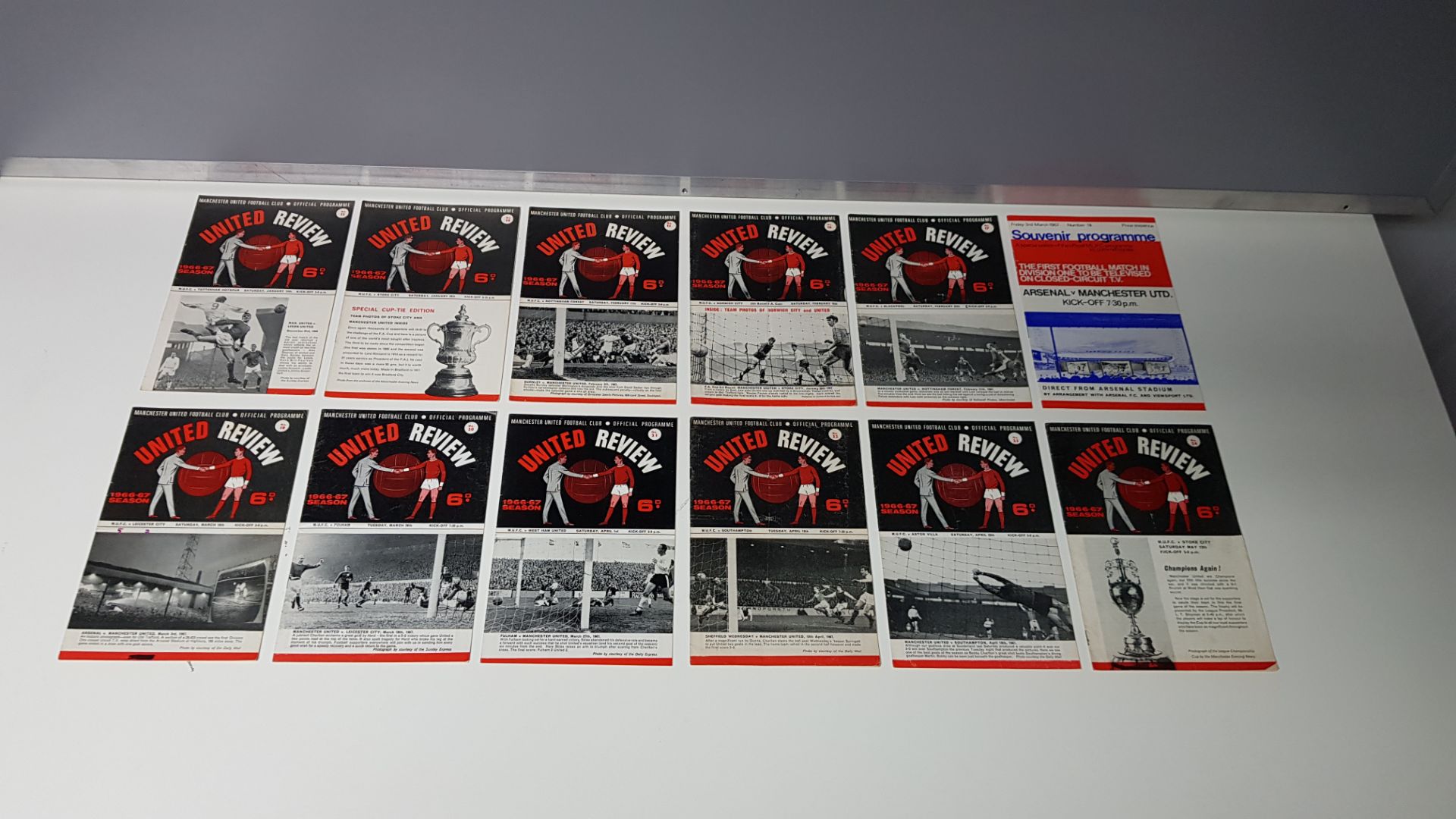 COMPLETE COLLECTION OF MANCHESTER UNITED HOME GAME PROGRAMMES FROM THE 1966/1967 SEASON. RANGING - Image 3 of 3