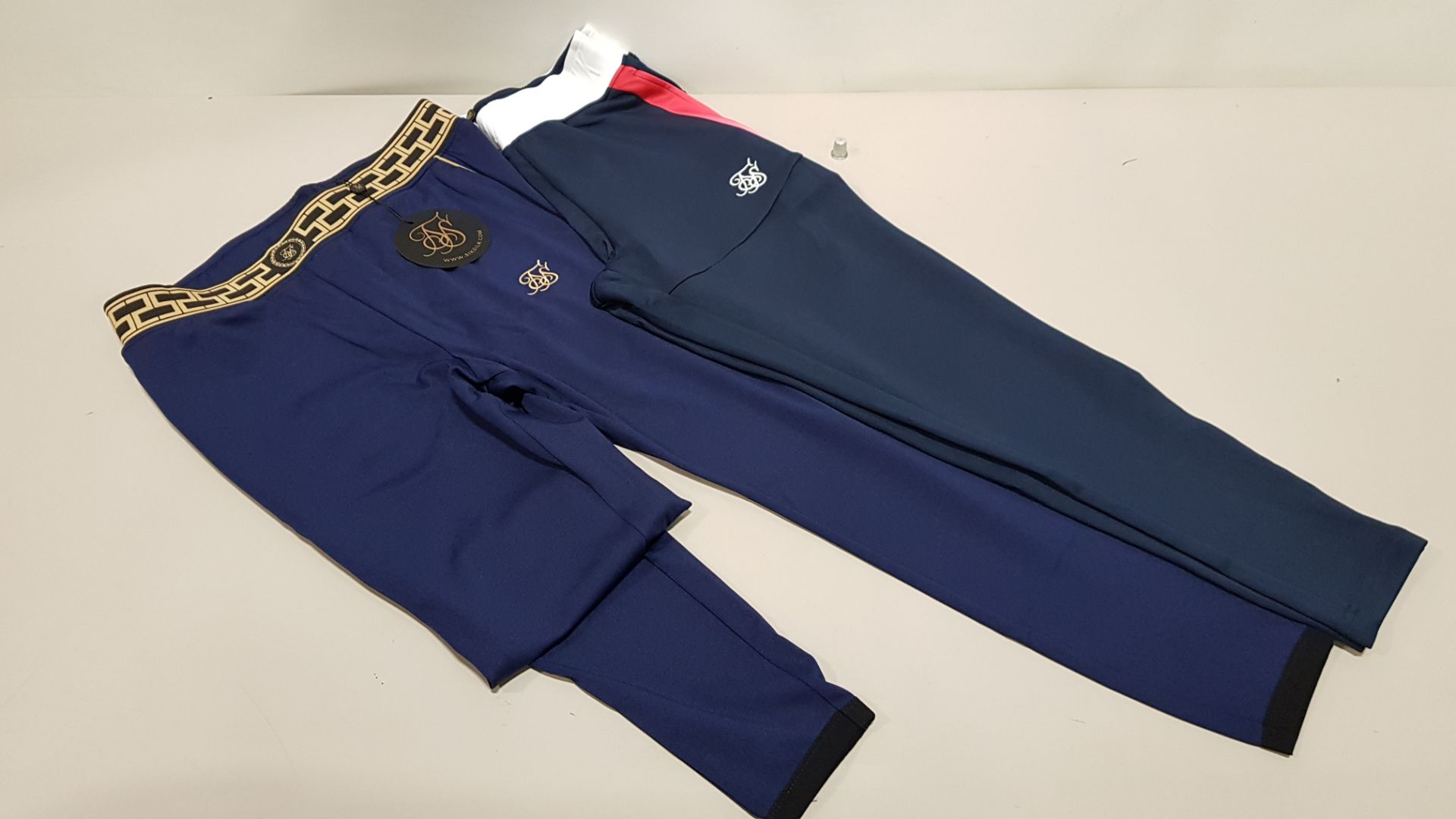 8 X BRAND NEW NAVY SIK SILK FUNCTION TRACK PANTS AND 6 X BRAND NEW NAVY/ GOLD SCOPE TRACK PANTS