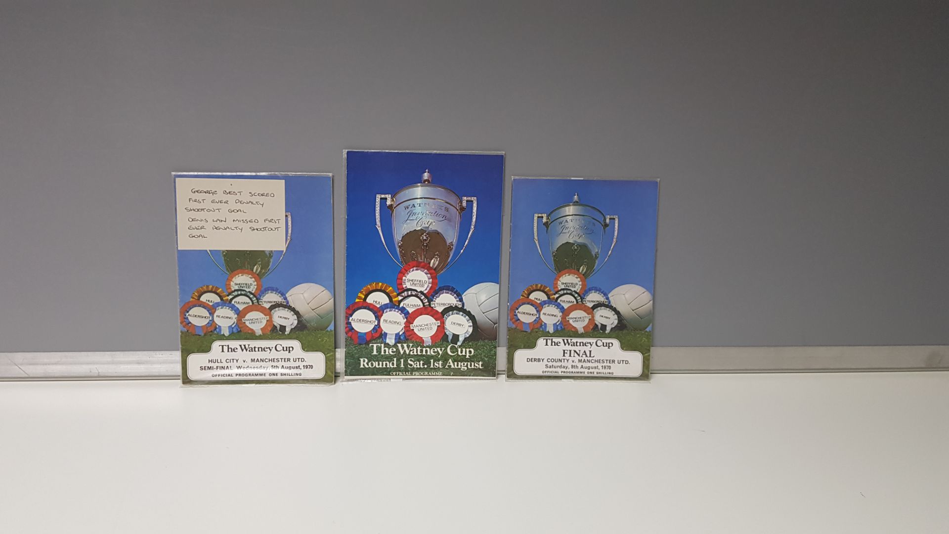 *3 X OFFICIAL MANCHESTER UNITED WATNEY CUP PROGRAMMES TO INCLUDE - (FIRST ROUND MANCHESTER UNITED VS