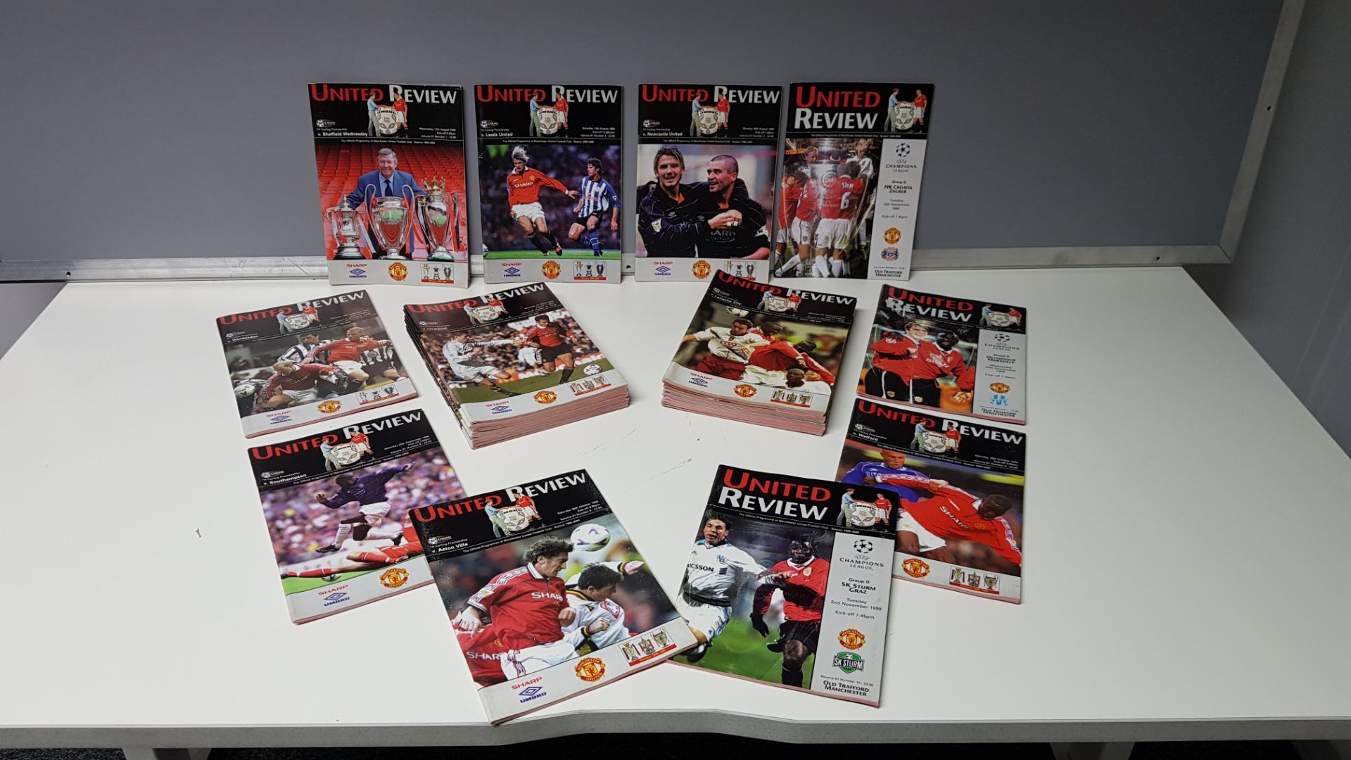 COMPLETE COLLECTION OF MANCHESTER UNITED HOME GAME PROGRAMMES FROM THE 1999/2000 SEASON. FROM