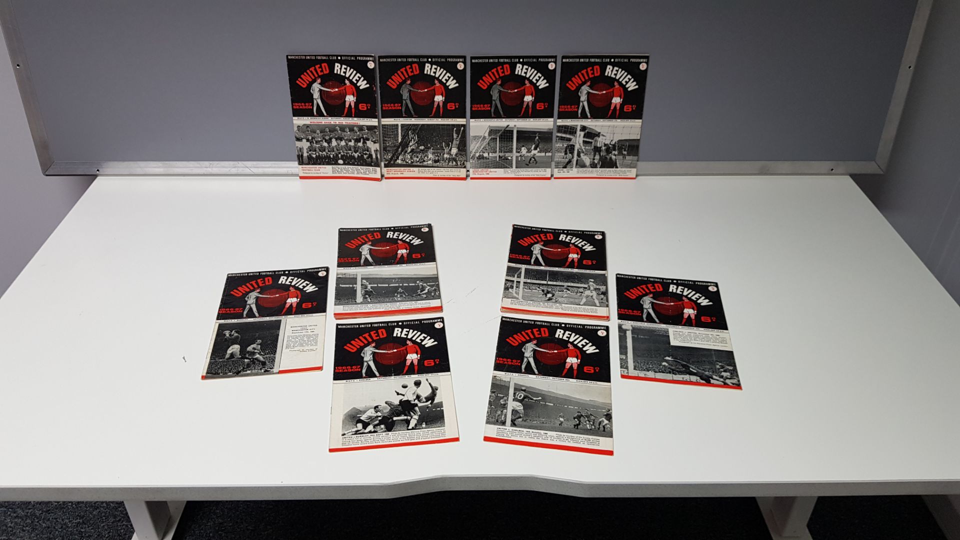 COMPLETE COLLECTION OF MANCHESTER UNITED HOME GAME PROGRAMMES FROM THE 1966/1967 SEASON. RANGING