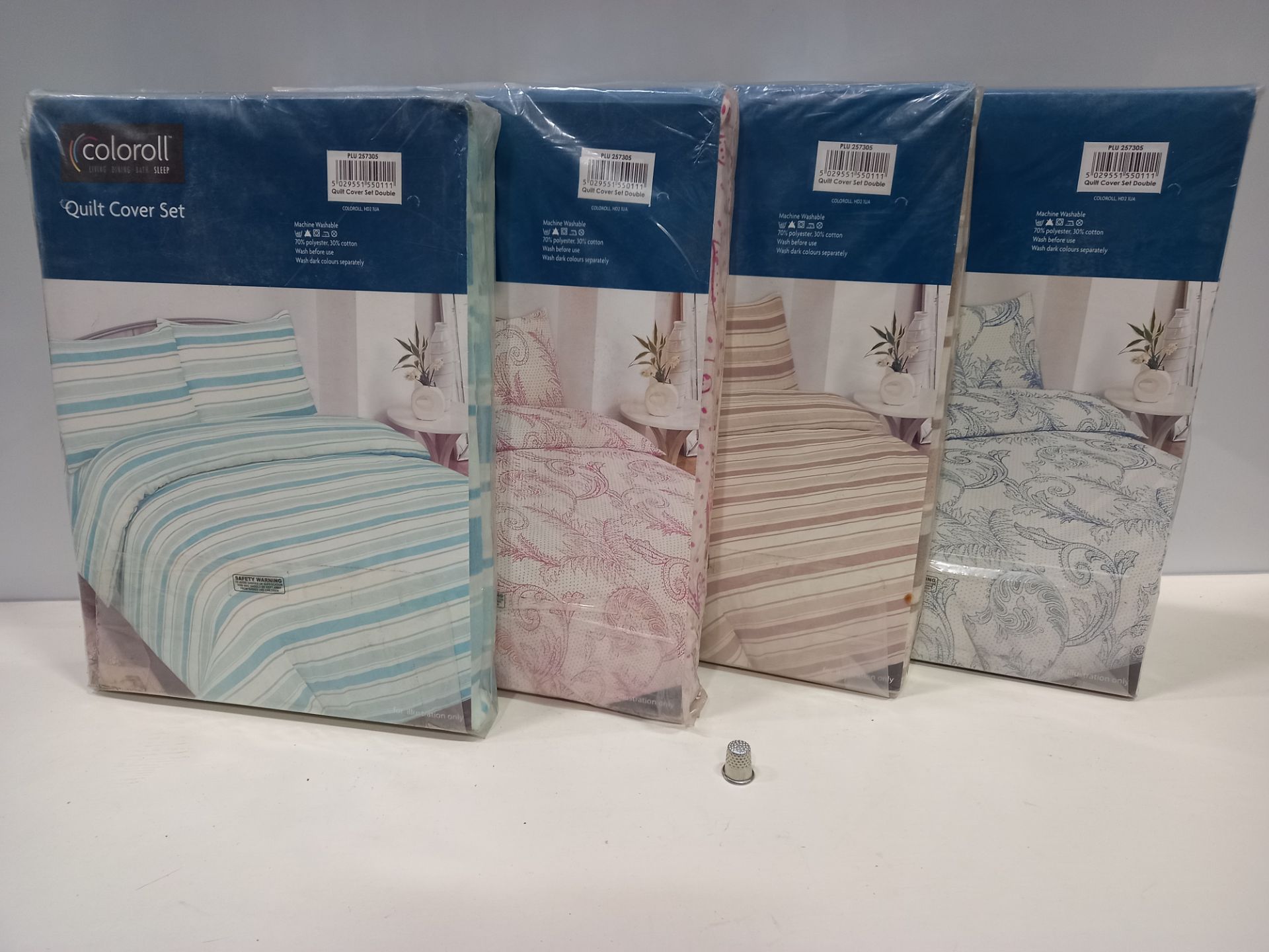 25 X BRAND NEW COLOROLL DOUBLE QUILT COVER SETS IN VARIOUS STYLES I.E PINK FLORAL, BLUE FLORAL,