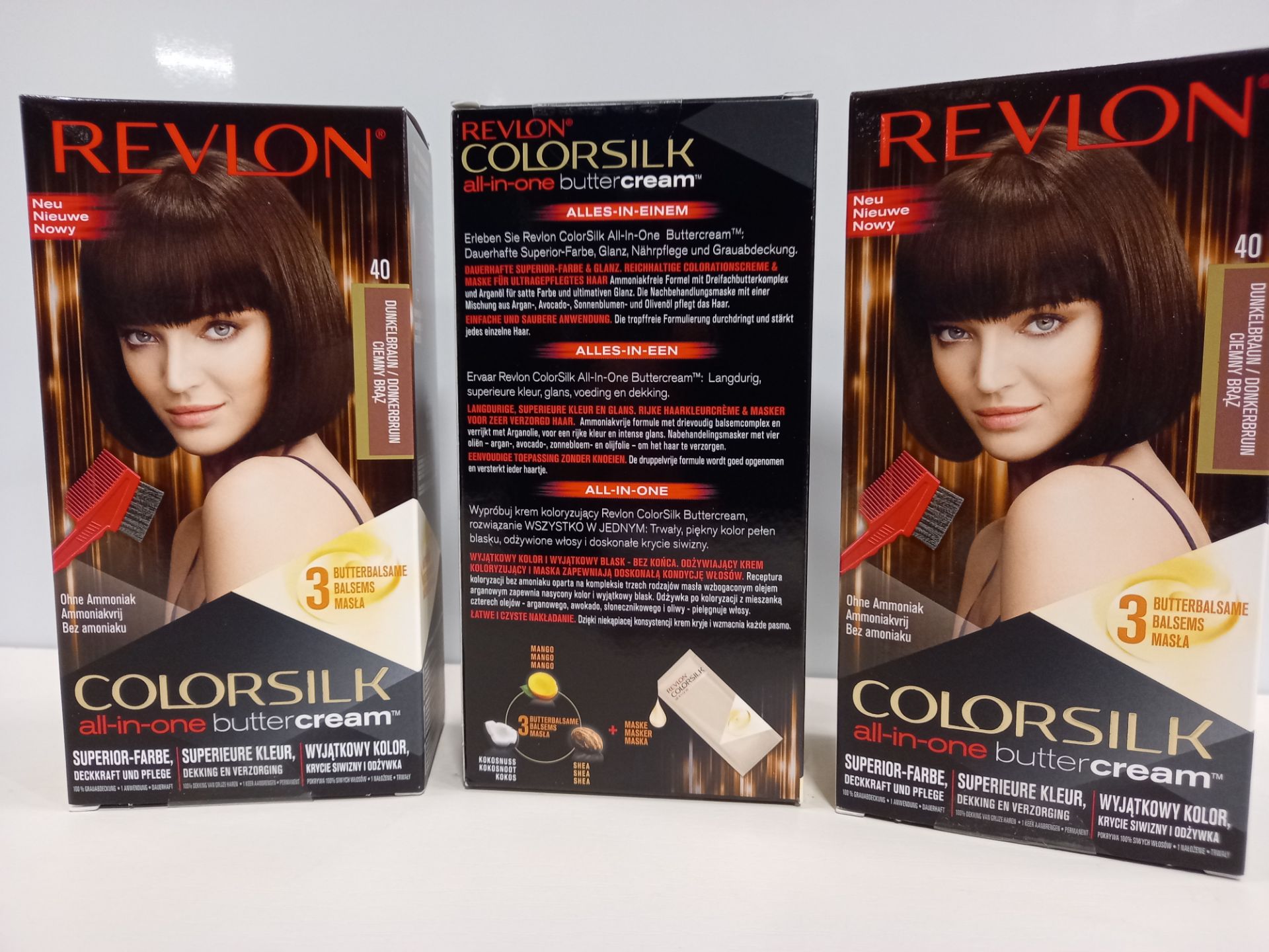 48 X BRAND NEW REVLON COLORSILK ALL IN ONE BUTTERCREAM DARK BROWN HAIR COLOUR IN 4 BOXES