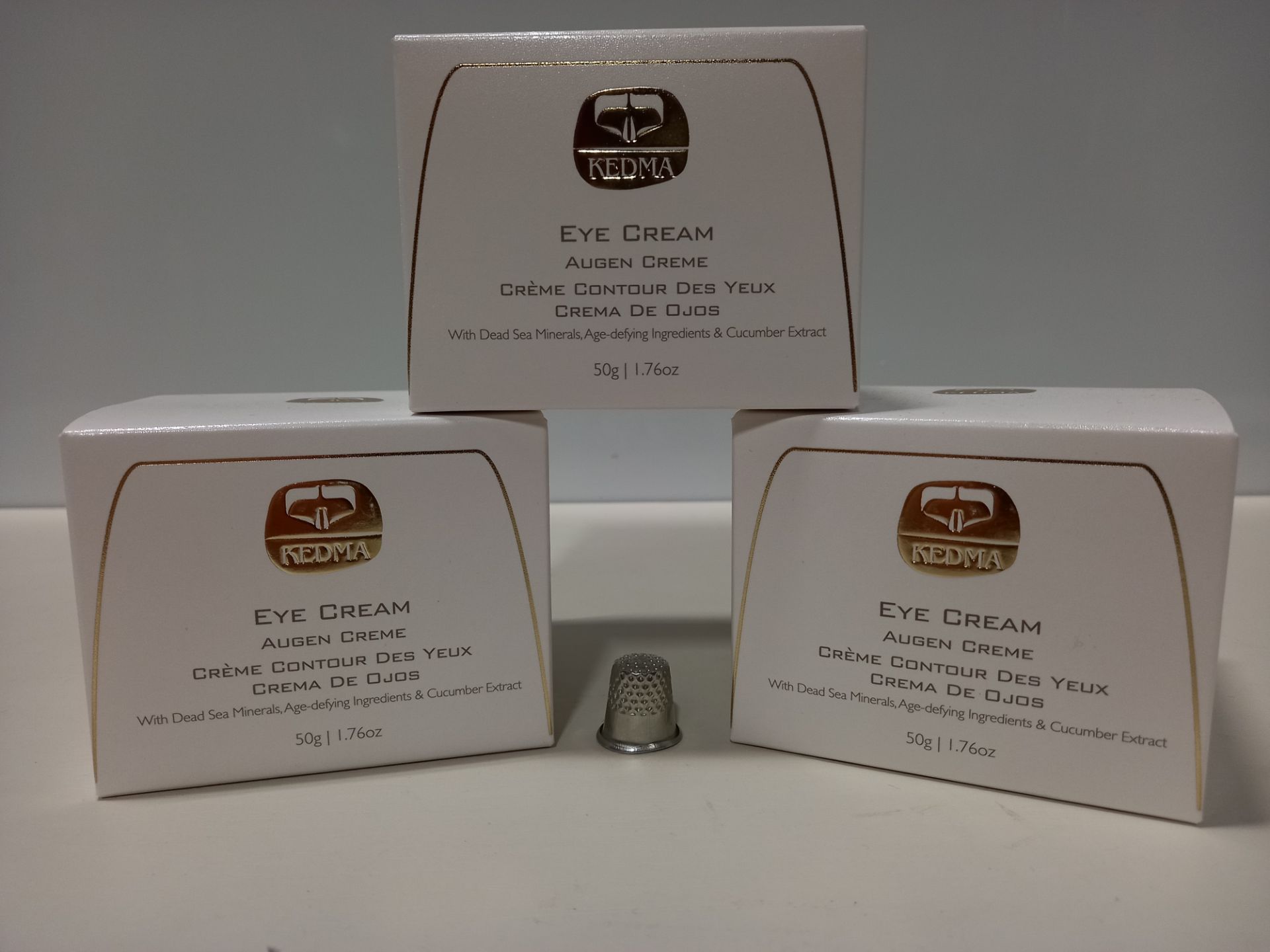 5 X BRAND NEW BOXED KEDMA EYE CREAM WITH DEAD SEA MINERALS, AGE-DEFYING INGREDIENTS & CUCUMBER