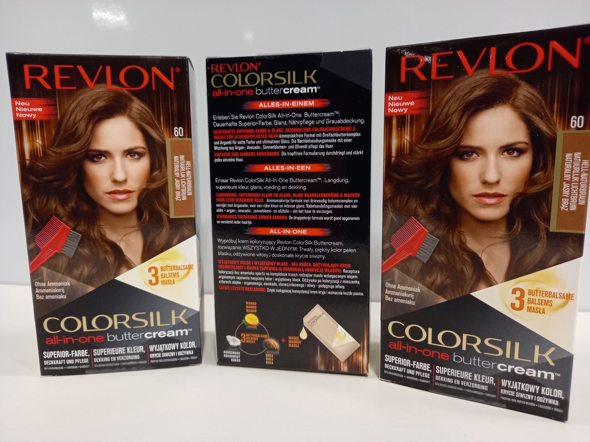 48 X BRAND NEW REVLON COLORSILK ALL IN ONE BUTTERCREAM LIGHT NATURAL BROWN HAIR COLOUR IN 4 BOXES