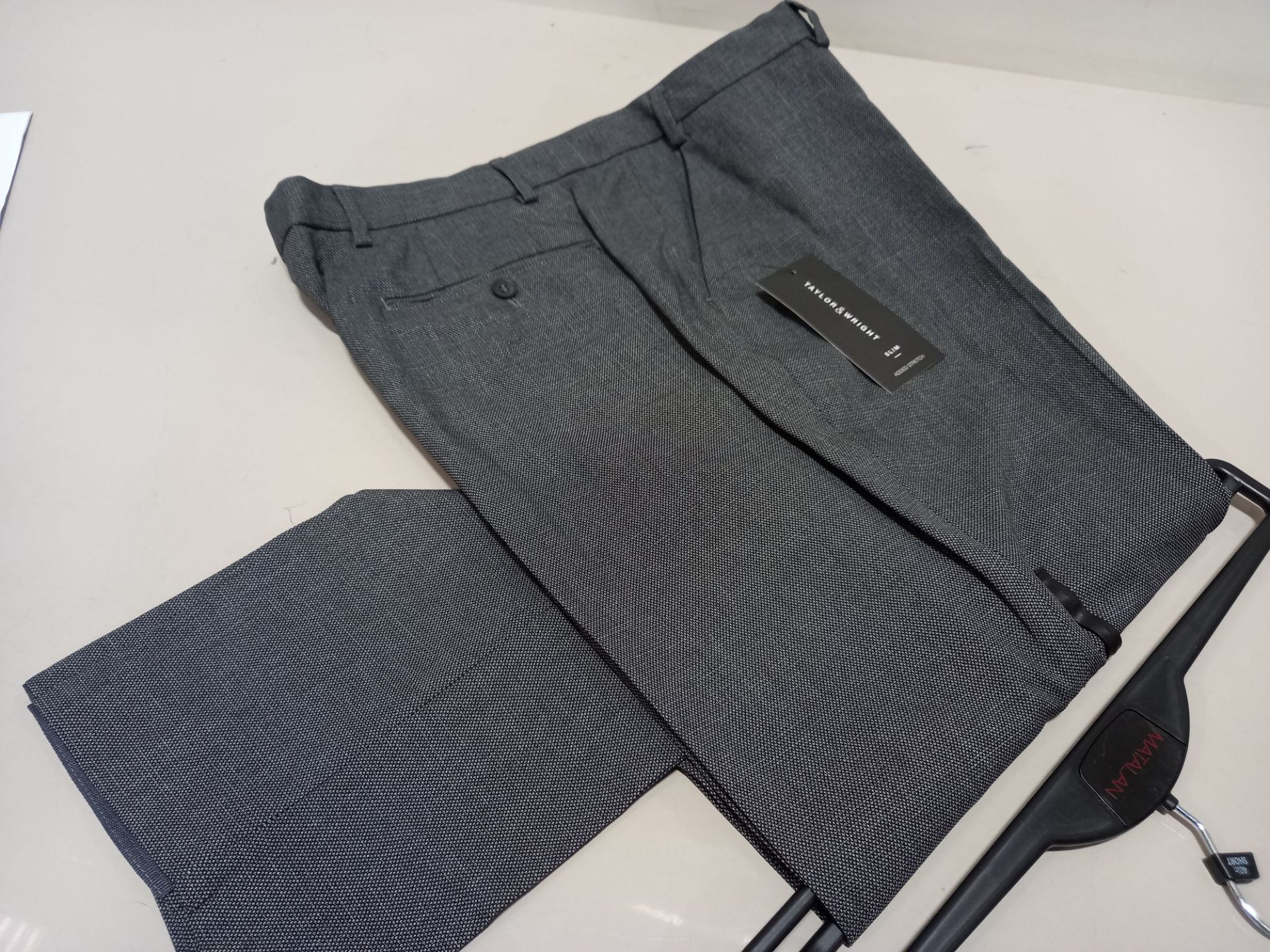 20 X PAIRS OF BRANDED GENTS GREY TROUSERS WITH TAGS IN ASSORTED SIZES - TOTAL RRP £320
