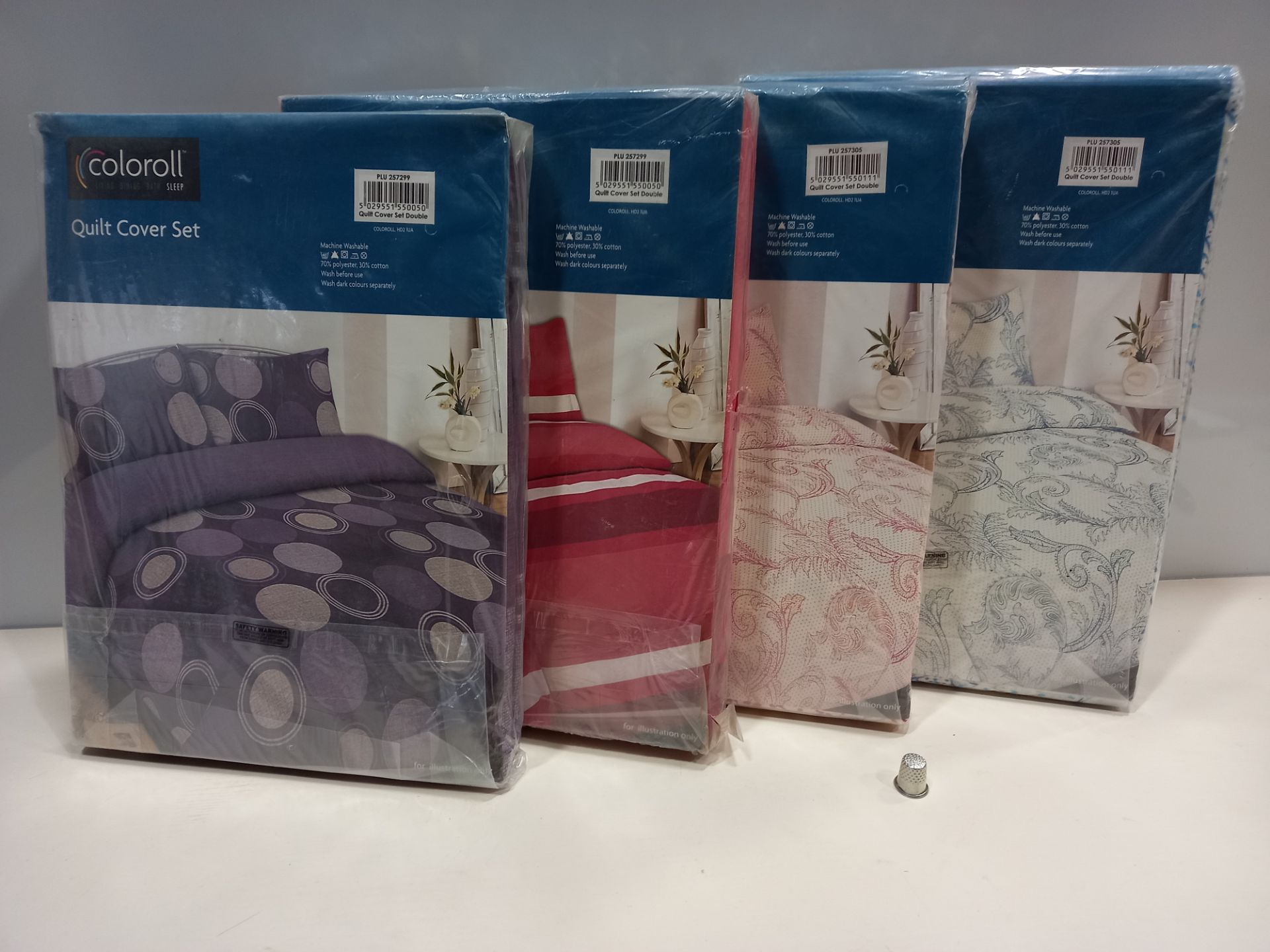 25 X BRAND NEW COLOROLL DOUBLE QUILT COVER SET IN VARIOUS STYLES AND COLOURS IE FLORAL, SPOTTED,
