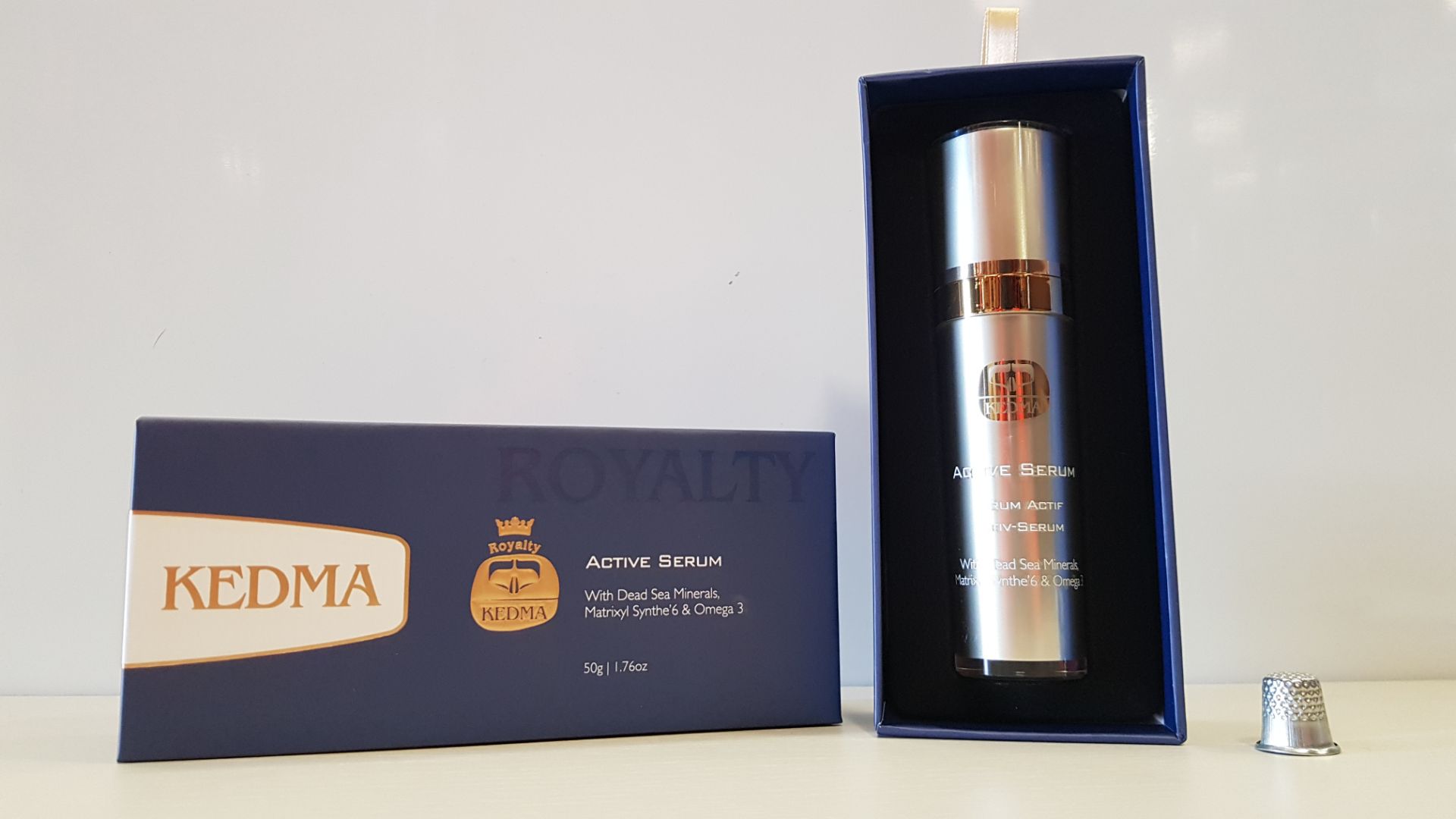 3 X BRAND NEW BOXED ROYALTY KEDMA ACTIVE SERUM WITH DEAD SEA MINERALS, MATRIXYL SYNTHE'6 & OMEGA 3 -