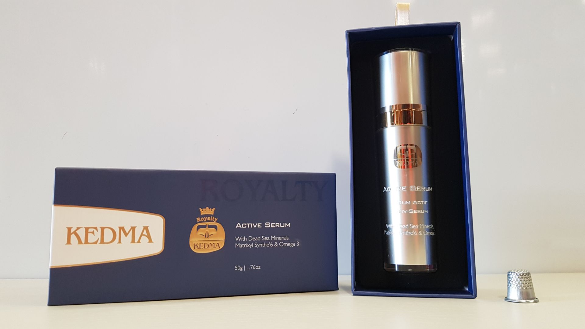 3 X BRAND NEW BOXED ROYALTY KEDMA ACTIVE SERUM WITH DEAD SEA MINERALS, MATRIXYL SYNTHE'6 & OMEGA 3 -