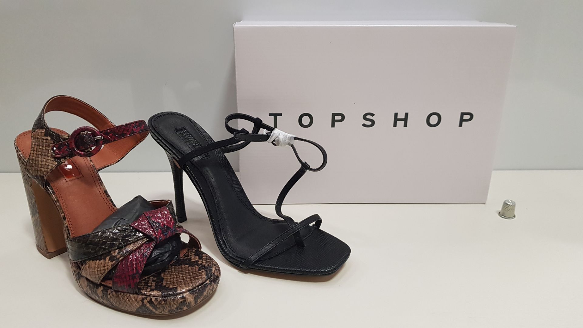 15 X BRAND NEW TOPSHOP SHOES - 5 X BRAND NEW NATURAL RIPPLE HEELS UK SIZE 5 RRP £49.00 AND 10 X