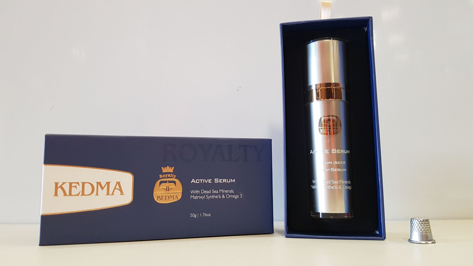 3 X BRAND NEW BOXED ROYALTY KEDMA ACTIVE SERUM WITH DEAD SEA MINERALS, MATRIXYL SYNTHE'6 & OMEGA 3 -