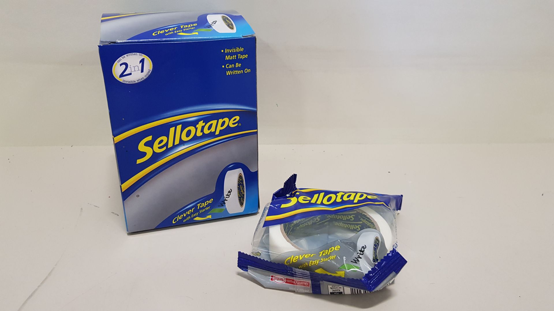 240 X BRAND NEW SELLOTAPE CLEVER TAPE FLOW WRAP 24MM X 50MM