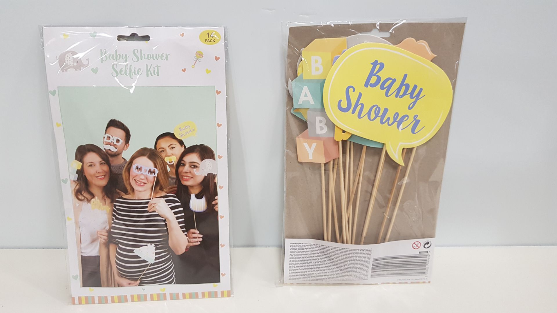 648 X BRAND NEW CELEBRATIONS BABY SHOWER SELFIE KIT IN 27 BOXES