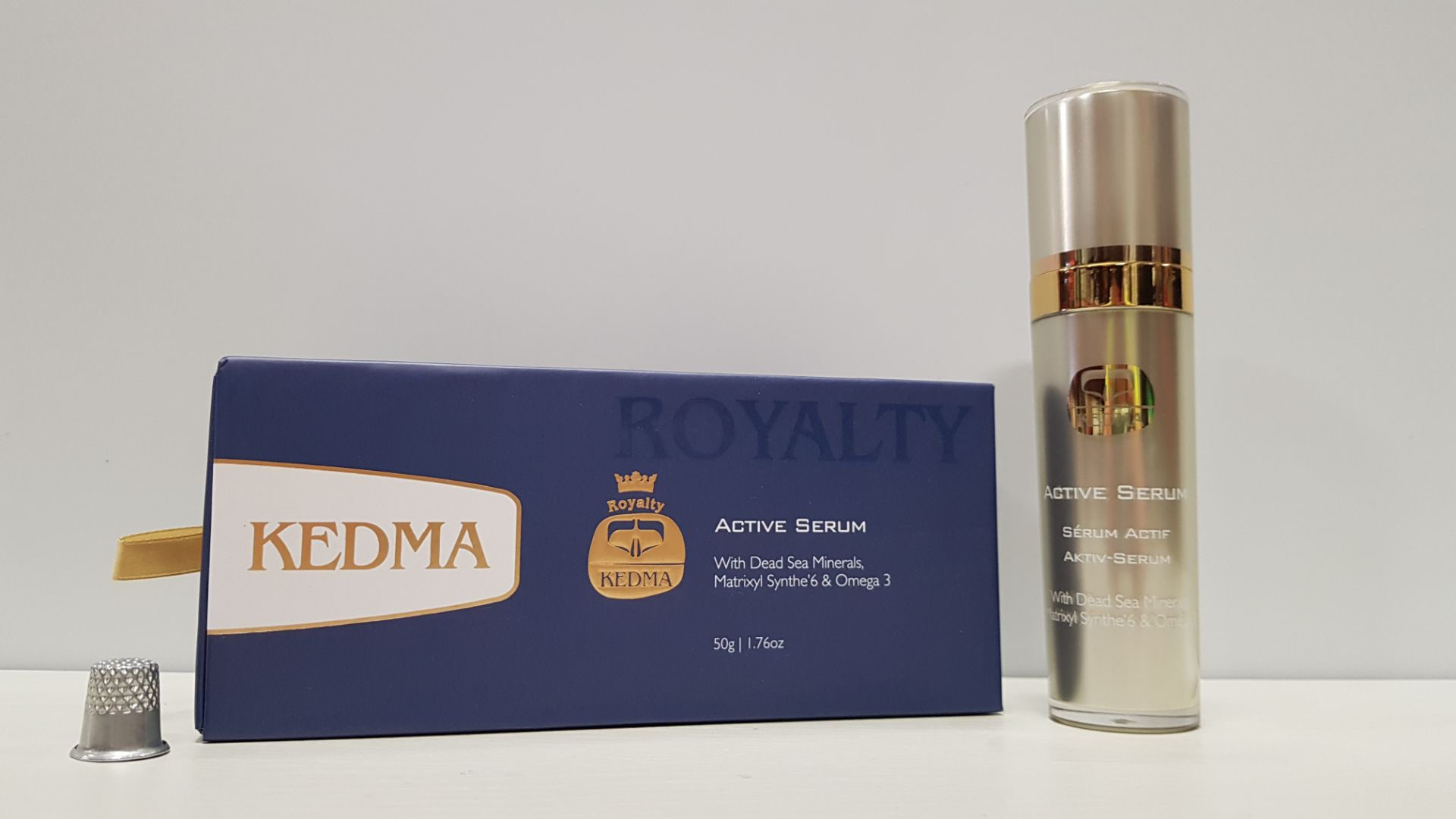 3 X BRAND NEW KEDMA ROYALTY ACTIVE SERUM WITH DEAD SEA MINERALS, MATRIXYL SYNTHE'6 & OMEGA 3 (50G) -