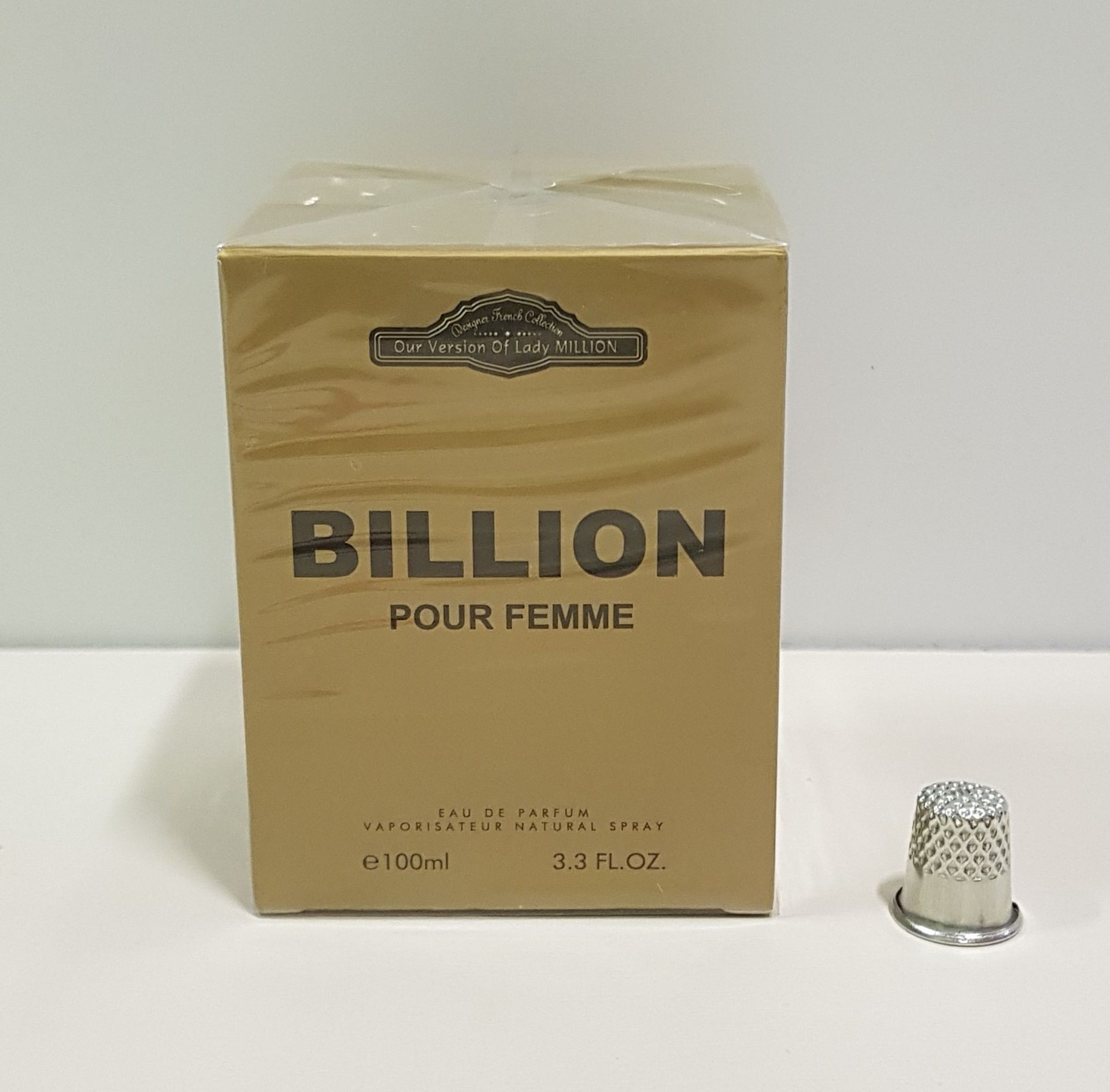 50 X BRAND NEW DESIGNER FRENCH COLLECTION BILLION EAU DE PARFUM 100ML 3.3FL.OZ. (IN ONE BOX AND 2