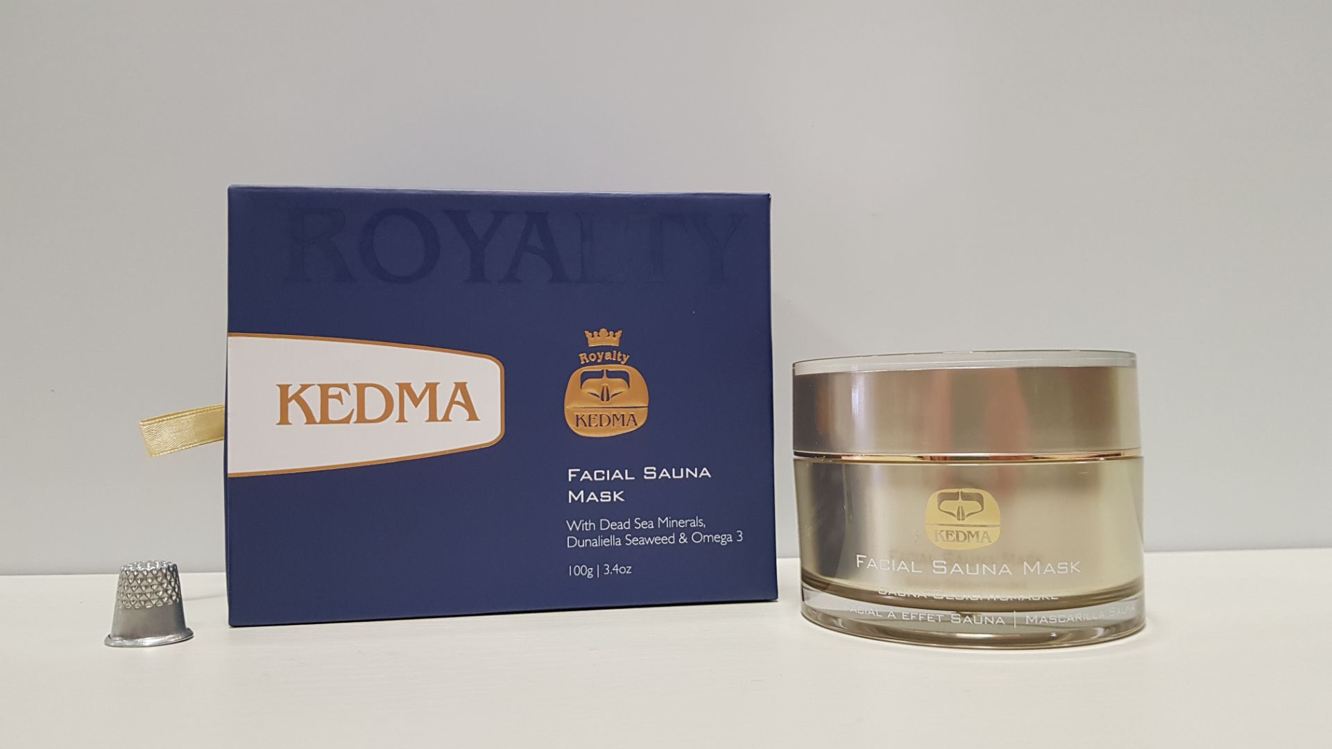 2 X BRAND NEW KEDMA ROYALTY FACIAL SAUNA MASK WITH DEAD SEA MINERALS, DUNALIELLA SEAWEED & OMEGA