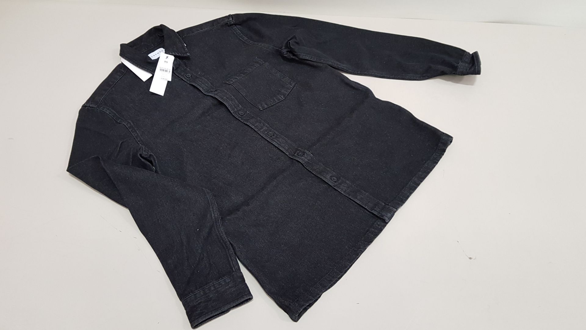 10 X BRAND NEW TOPMAN DENIM BUTTONED LONG SLEEVED SHIRTS SIZE MEDIUM AND EXTRA SMALL RRP £35.00 (