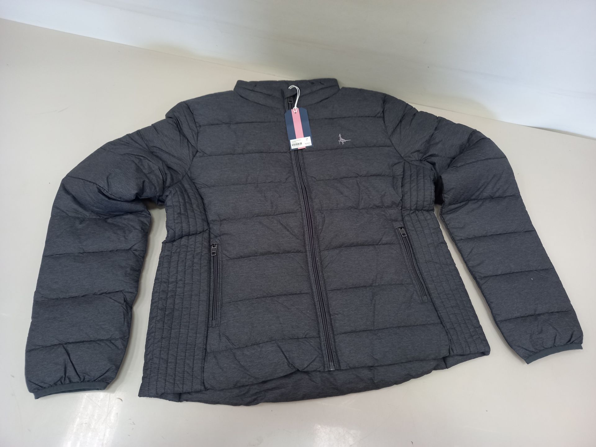 6 X BRAND NEW JACK WILLS LORNA PADDED JACKETS SIZES 12 X 3, 10 X 3 IN GREY WITH SWING TICKETS RRP (