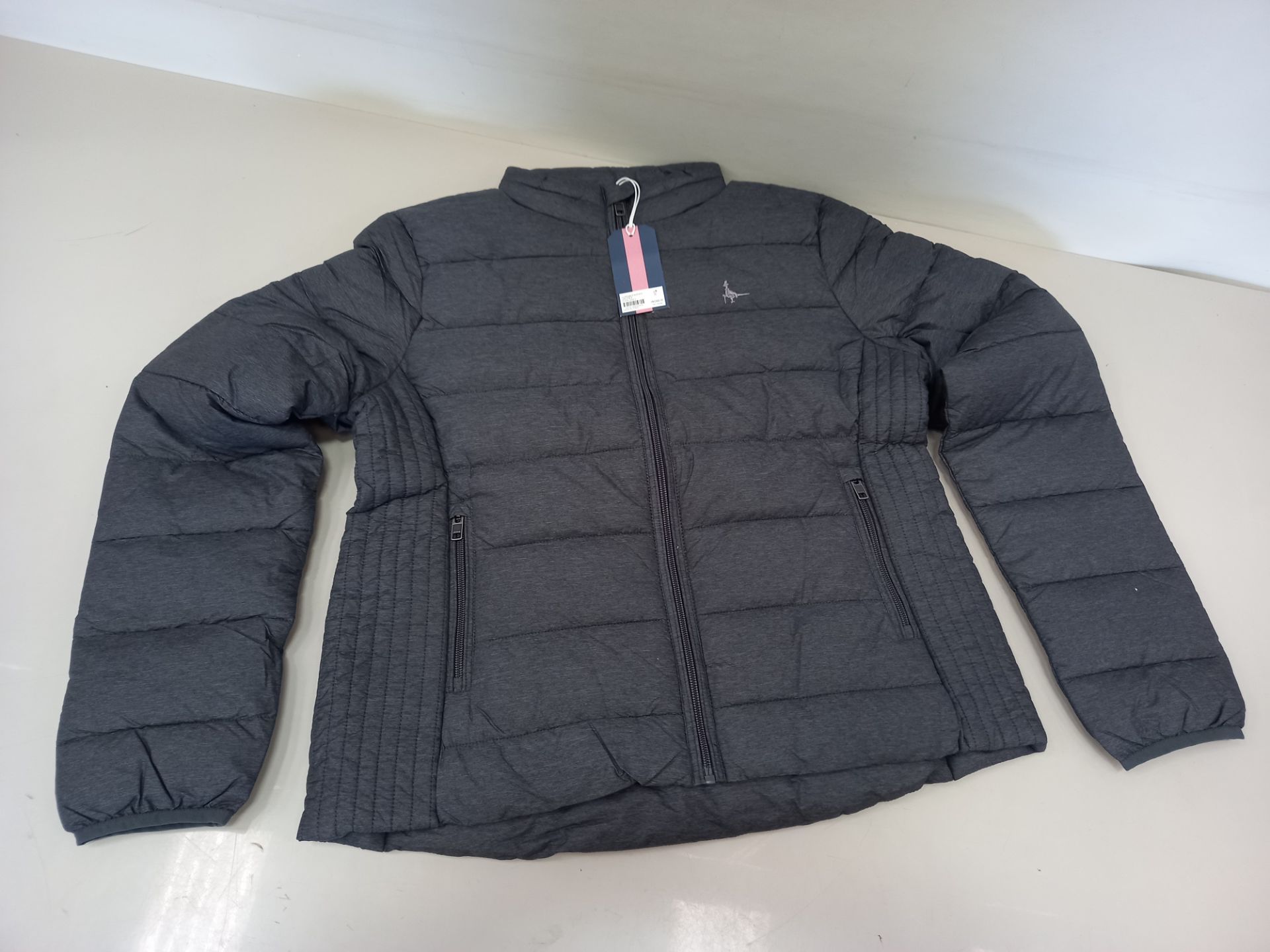 8 X BRAND NEW JACK WILLS LORNA PADDED JACKETS SIZES 8 X 4, 6 X 2, 4 X 2 IN GREY WITH SWING TICKETS