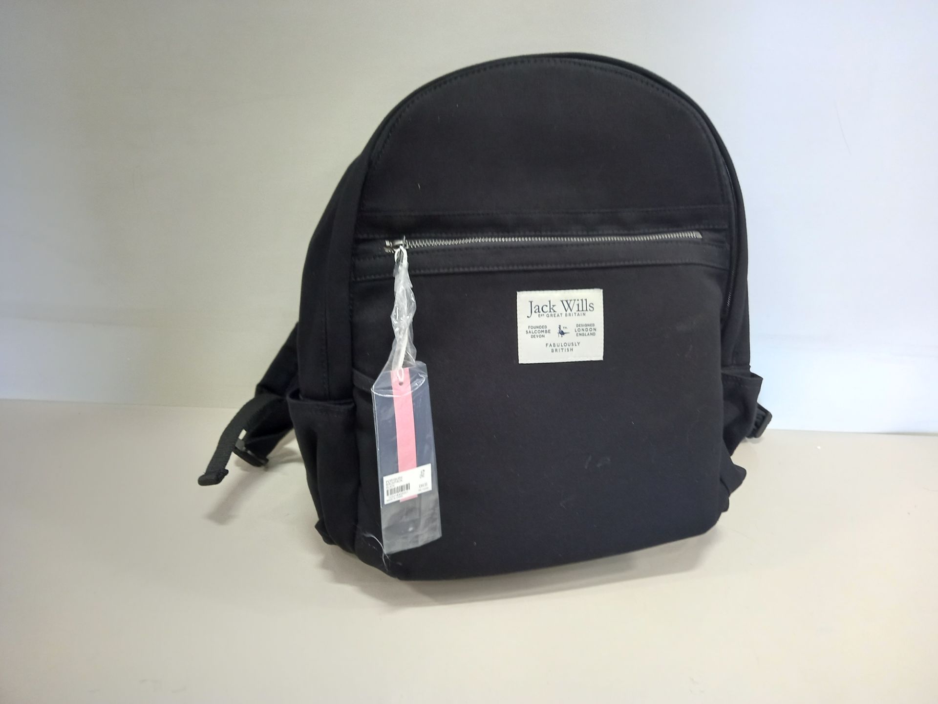 12 X BRAND NEW JACK WILLS PORTBURY BACKPACKS IN BLACK WITH SWING TICKETS RRP £44.95 EACH TOTAL £