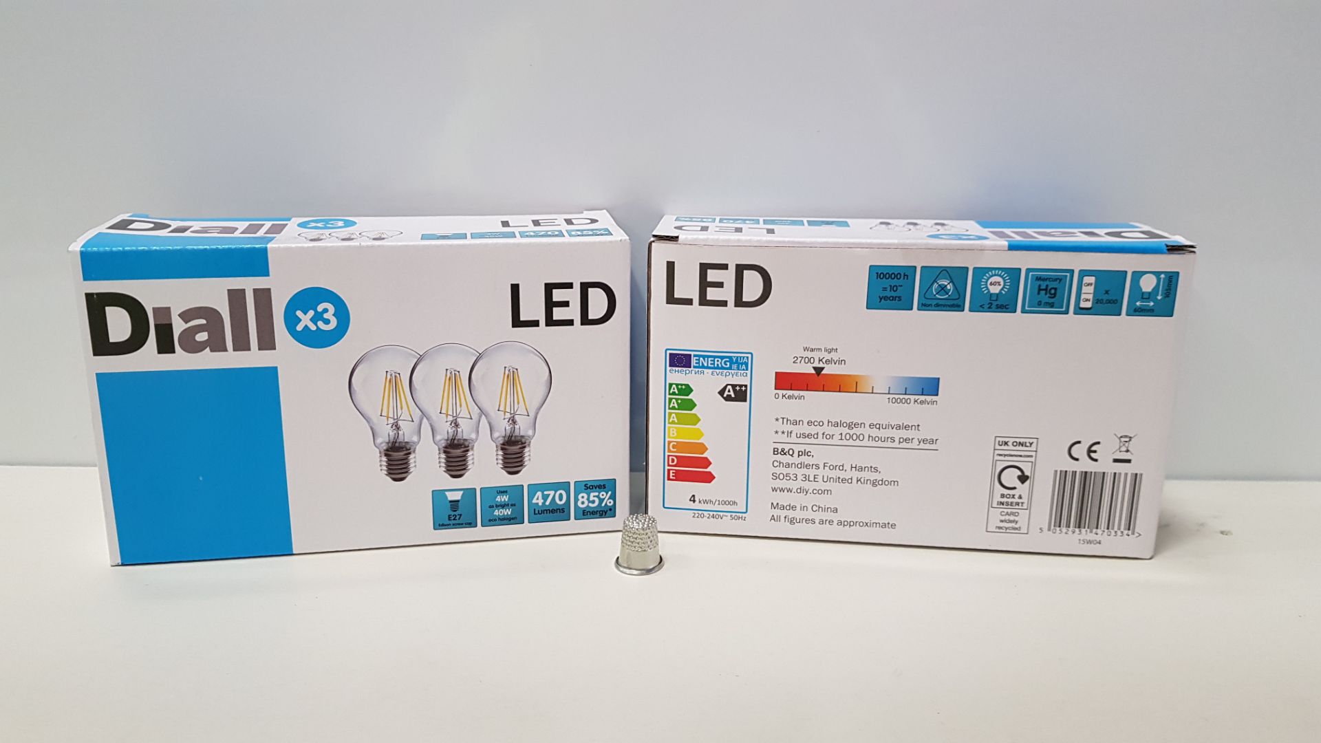 48 X BRAND NEW DIALL PACK OF 3 LED BULBS WITH EDISON SCREW CAP (470 LUMENS) - IN 3 BOXES