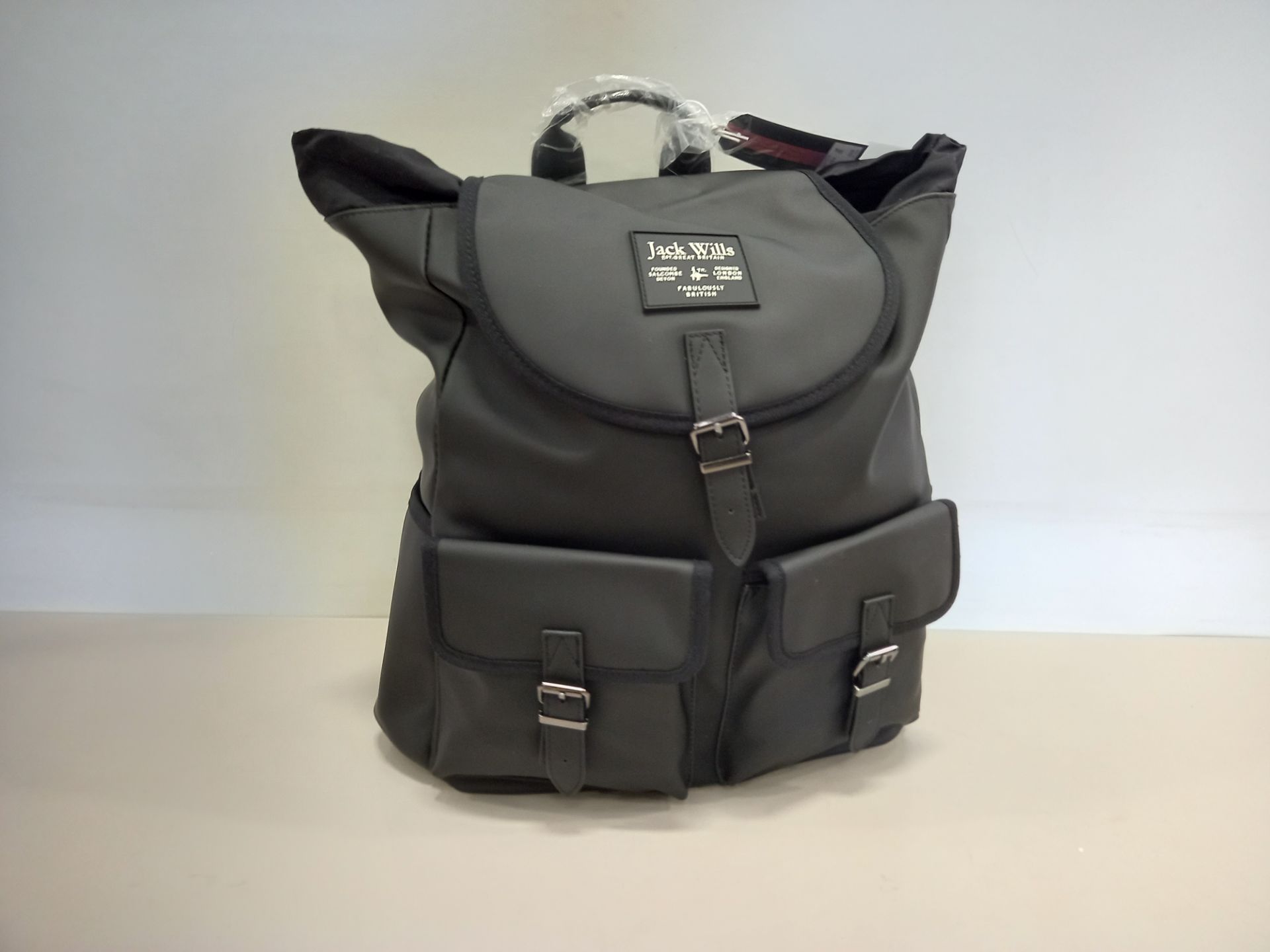 7 X BRAND NEW JACK WILLS BERESFORD CARGO BACKPACKS IN BLACK WITH SWING TICKETS RRP £59.95 EACH TOTAL