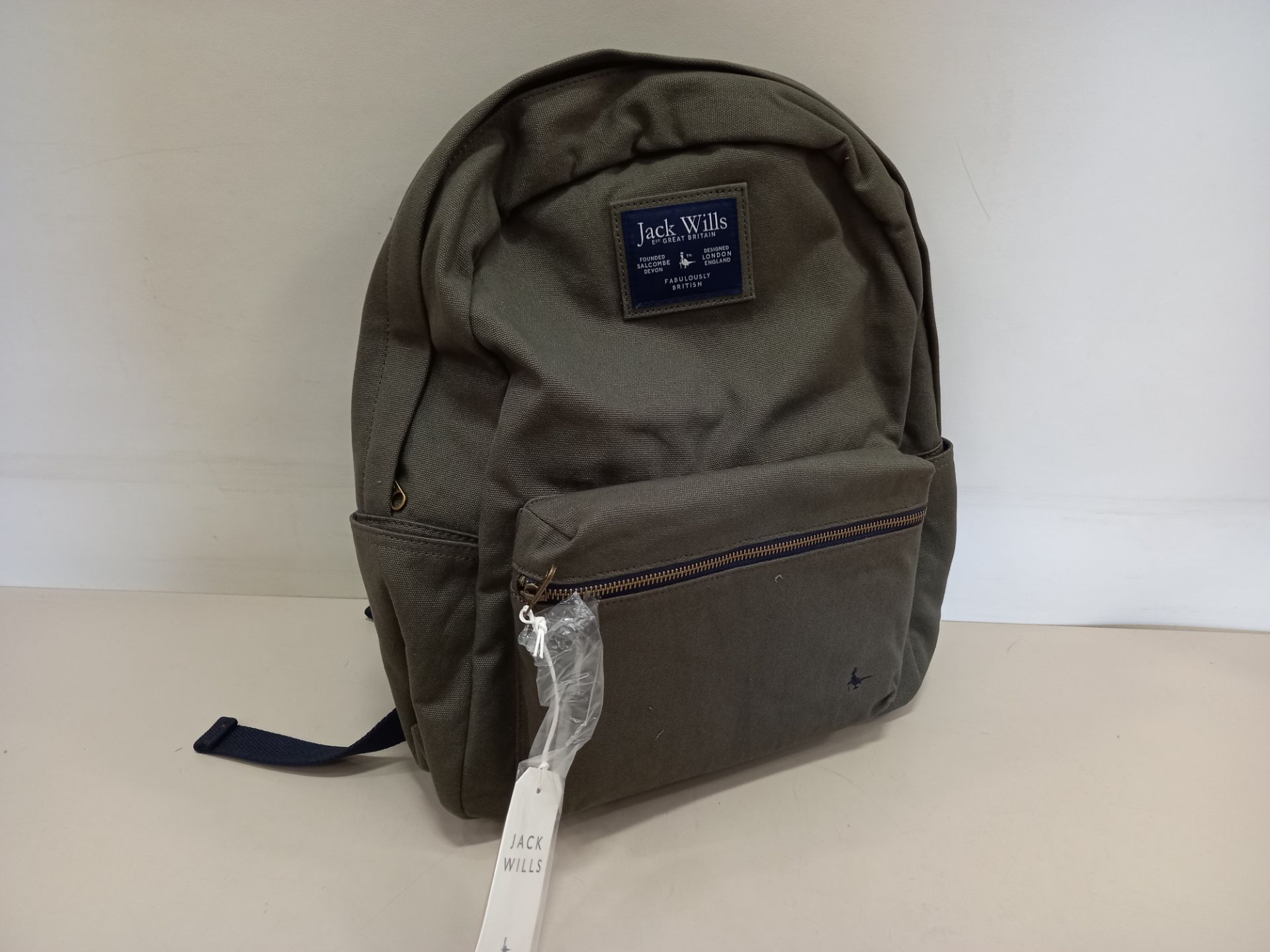 8 X BRAND NEW JACK WILLS STANLEY CANVAS BACKPACKS IN KHAKI WITH SWING TICKETS RRP £44.95 EACH