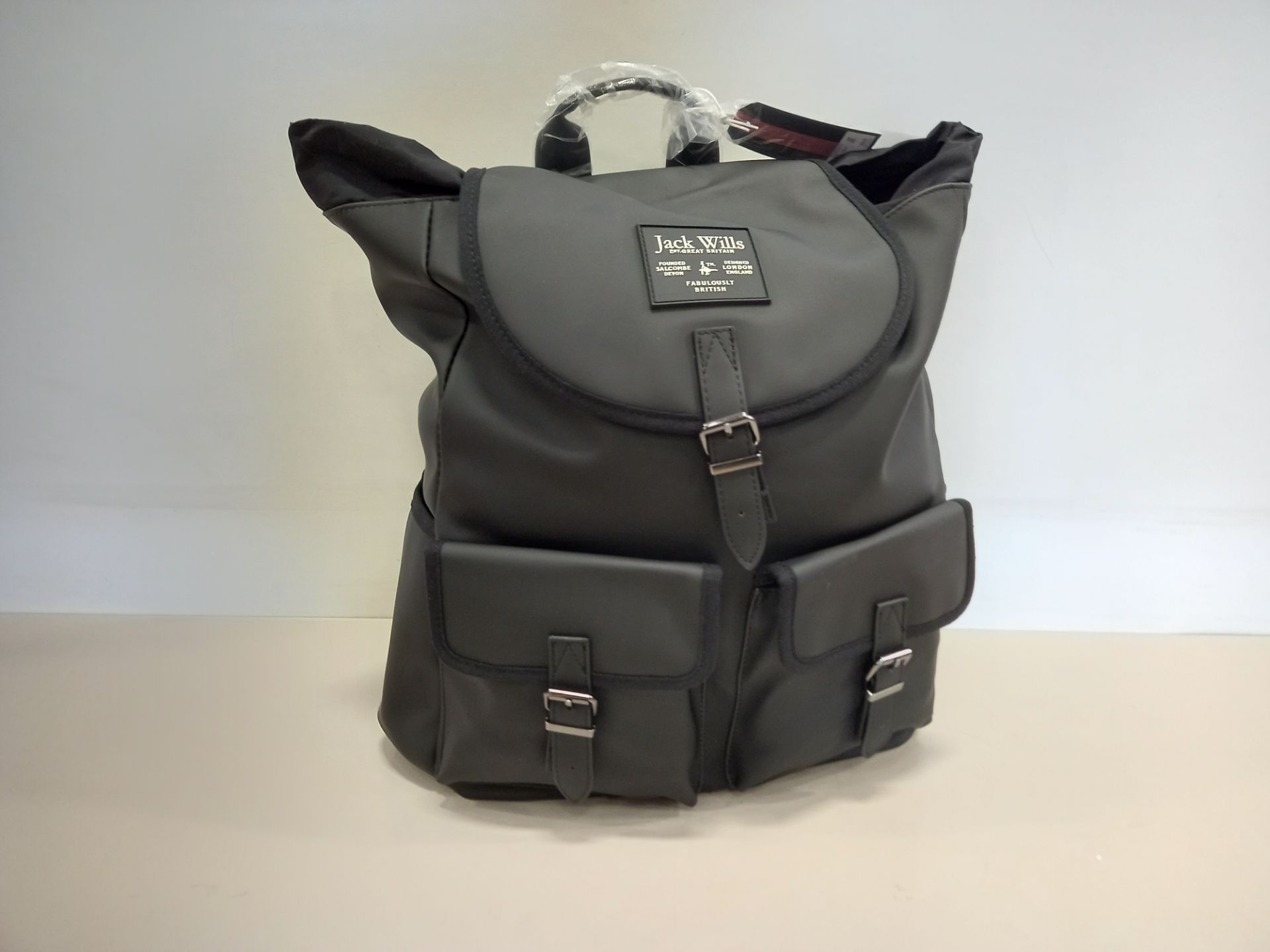 7 X BRAND NEW JACK WILLS BERESFORD CARGO BACKPACKS IN BLACK WITH SWING TICKETS RRP £59.95 EACH TOTAL