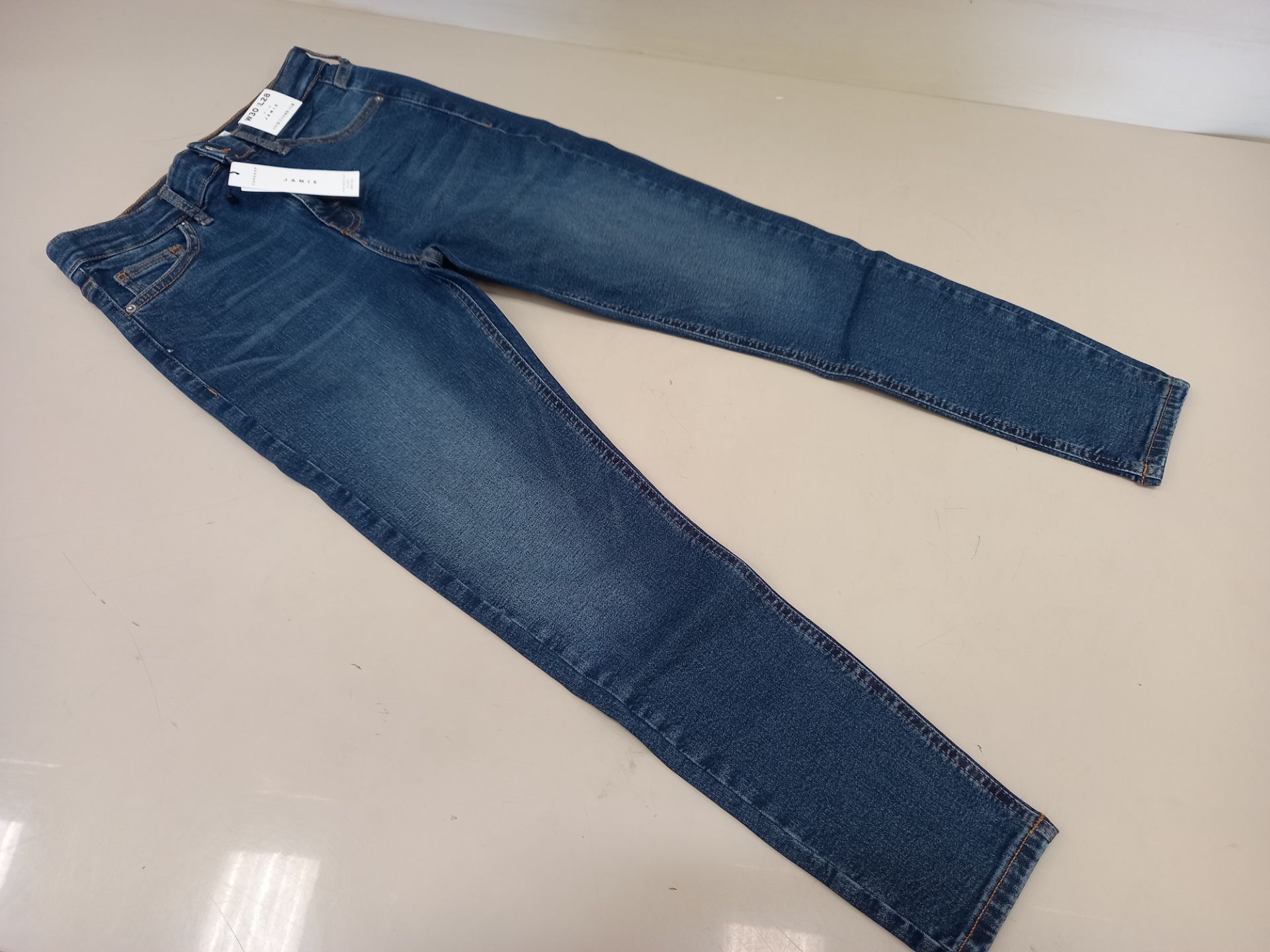 10 X BRAND NEW TOPSHOP JAMIE HIGH WAISTED SKINNY PETITE JEANS UK SIZE 12 RRP £40.00 (TOTAL RRP £