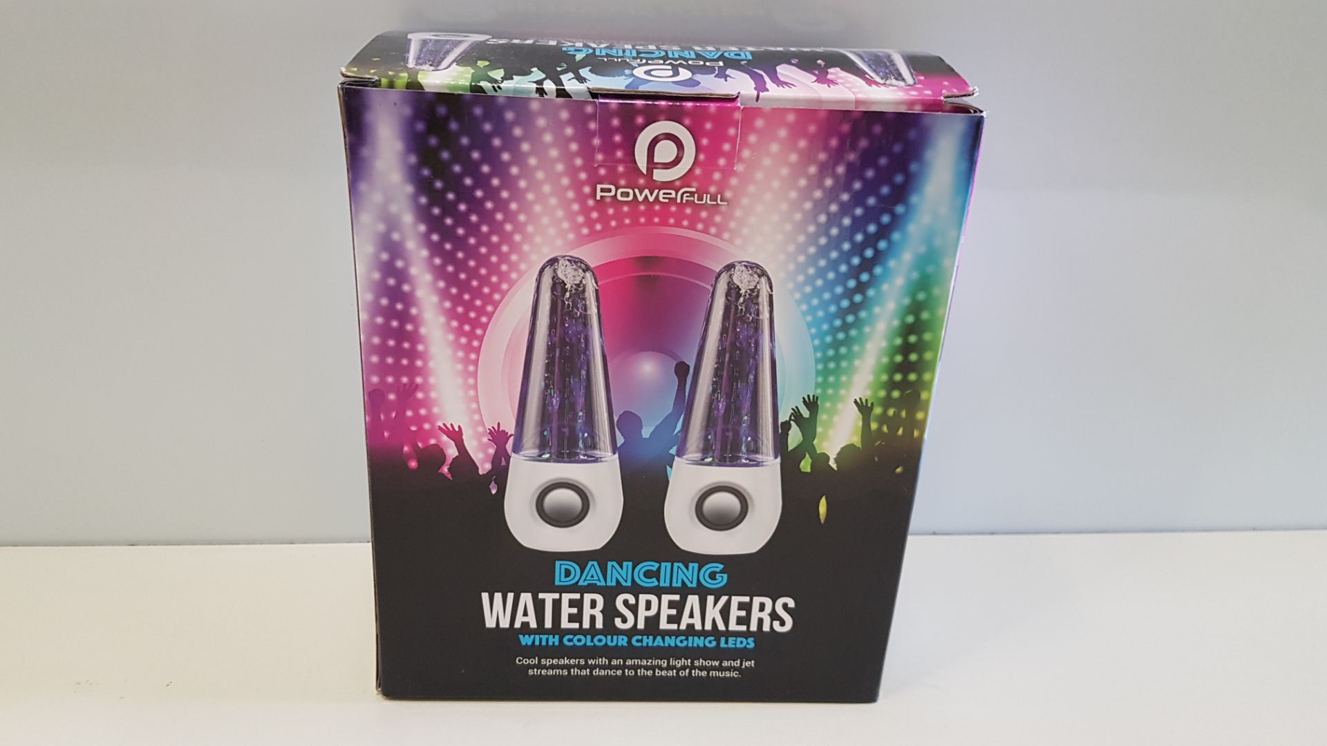 36 X BRAND NEW BOXED POWERFULL DANCING WATER SPEAKERS WITH COLOUR CHANGING LEDS. - IN 3 BOXES