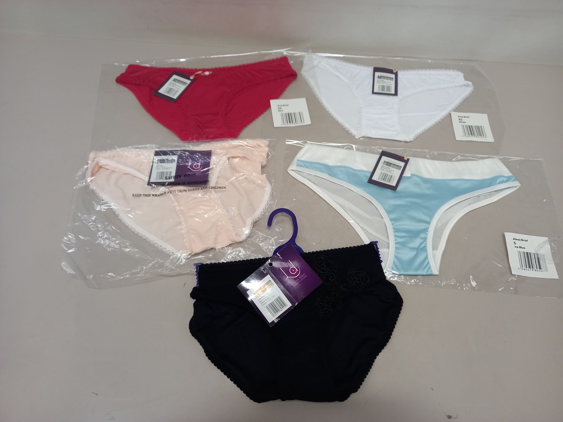 50 X BRAND NEW LORNA DREW LINGERIE BRIEFS IN VARIOUS STYLES AND SIZES IE ASTRID BRIEFS, AMY BRIEFS