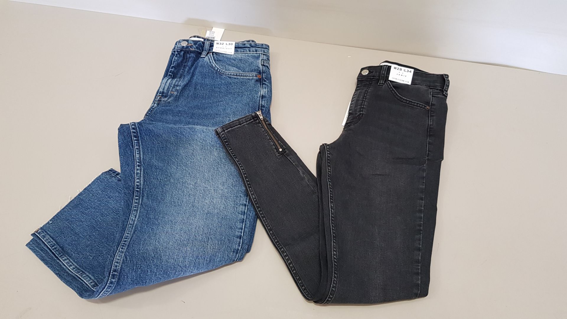 10 PIECE MIXED TOPSHOP JEAN LOT CONTAINING 4 X JAMIE HIGH WAISTED SKINNY JEANS UK SIZE 10 RRP £42.00