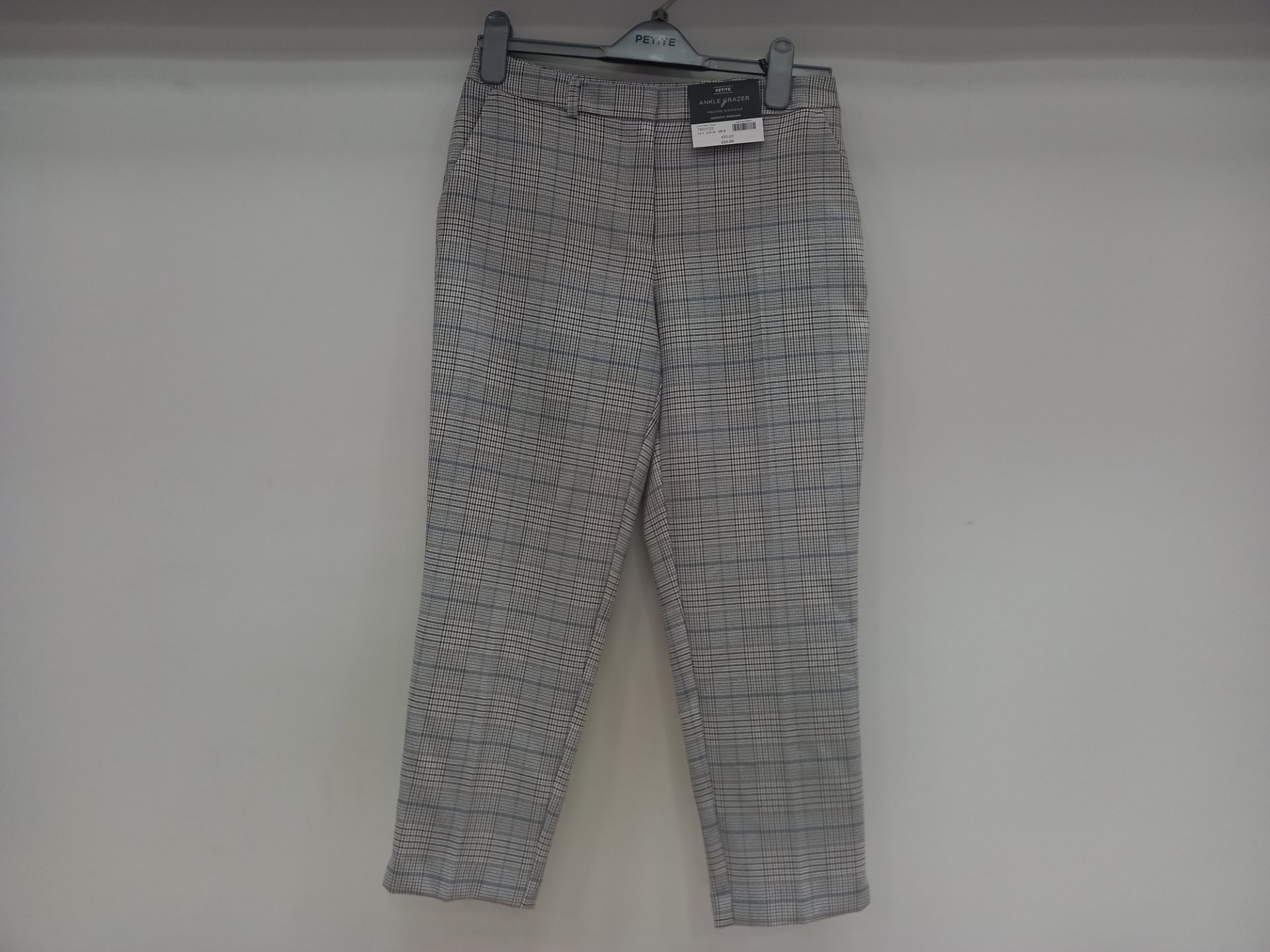 12 X BRAND NEW DOROTHY PERKINS PETITE CHEQUERED ANKLE GRAZERS UK SIZE 8, 10 AND 16 RRP £22.00 (TOTAL