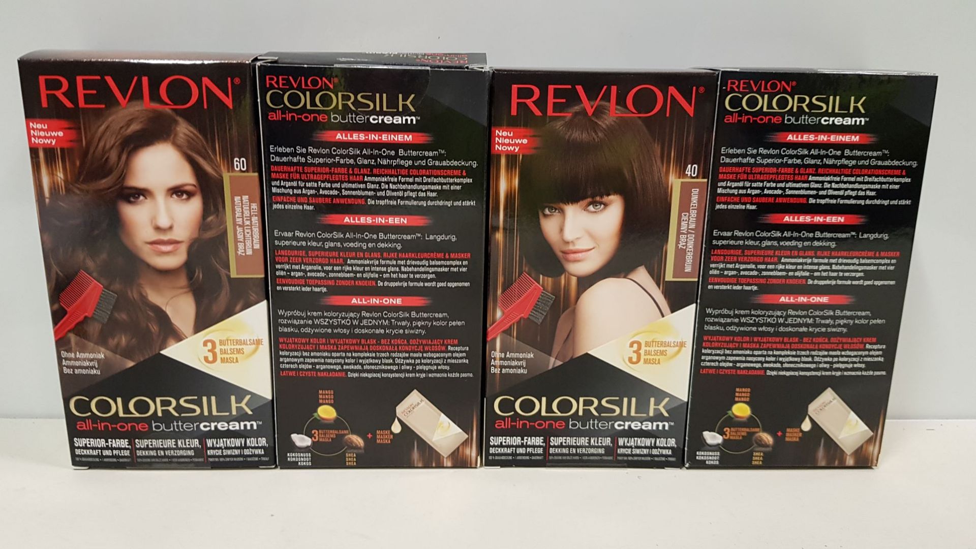 72 PIECE MIXED REVLON COLORSILK ALL IN ONE BUTTERCREAM HAIR COLOUR LOT CONTAINING 48 X BRAND NEW